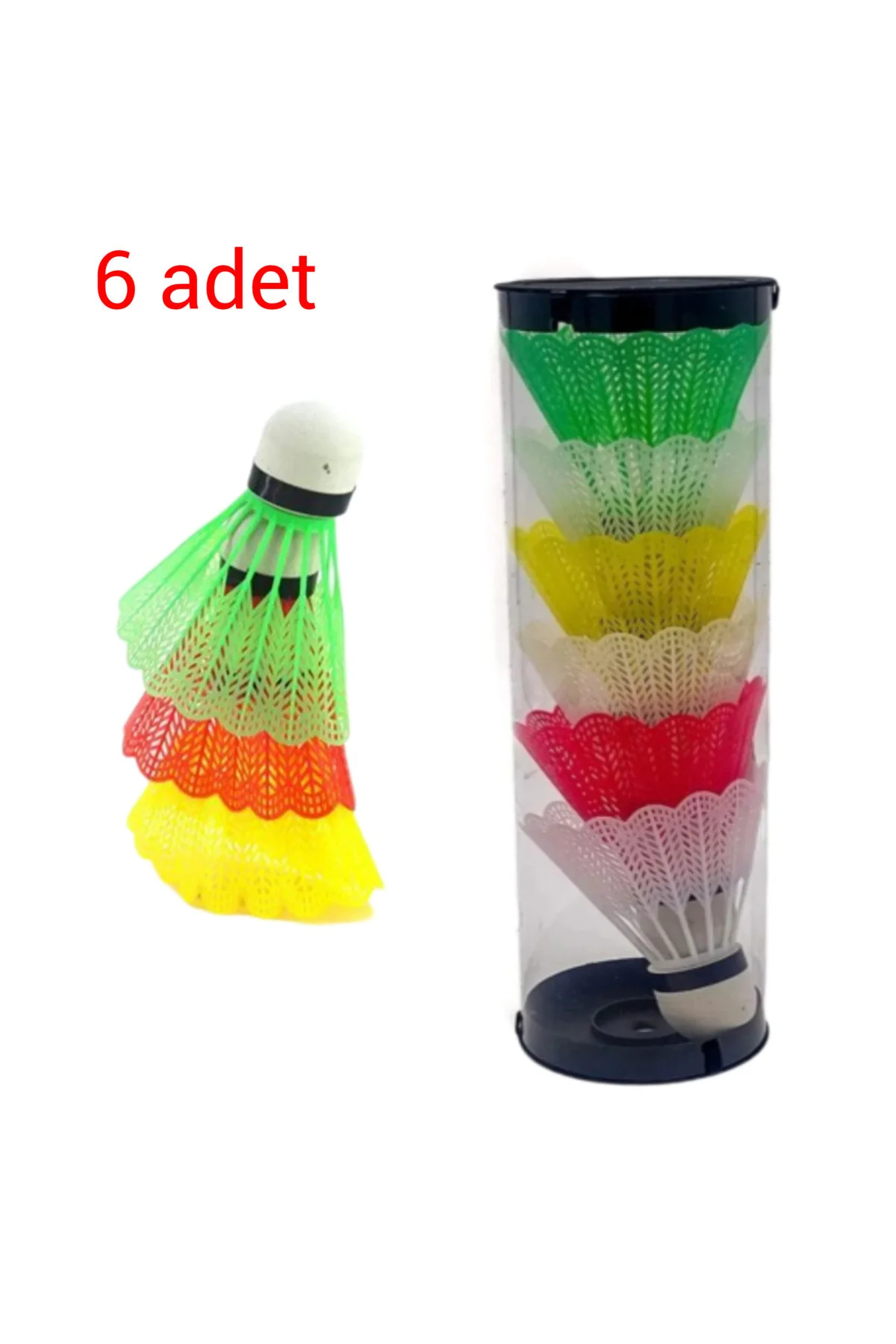 توپ بدمینتون سر پلاستیکی قارچ BADMINTON BALL 1 BOX 6 قطعه HNsport