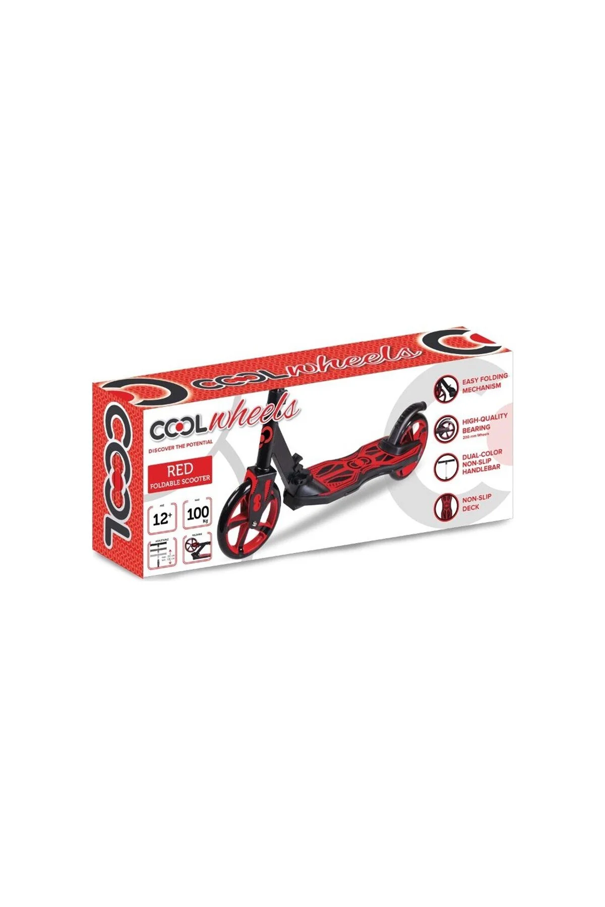 اسکوتر قرمز دخترانه و پسرانه بچگانه کودک تاشو 12 سن کول ویلز Cool Wheels