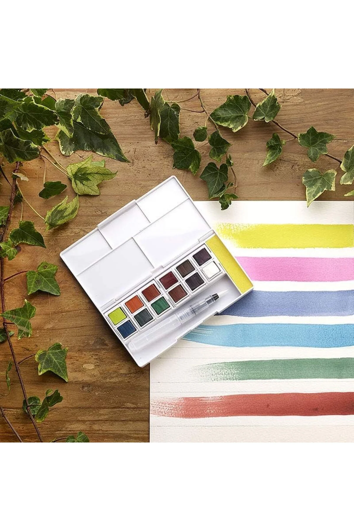 آبرنگ چند رنگ مداد رنگی قرص Inktense مجموعه رنگهای اصلی 2 12  Derwent