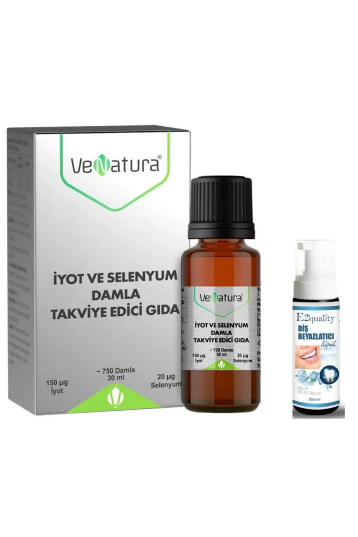 مکمل غذایی ید و سلنیوم 30 میلی لیتر با هدیه فوم سفید کننده دندان واناتورا Venatura