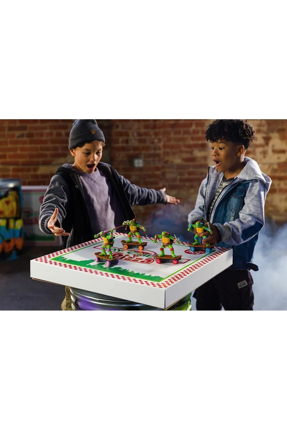 اسباب بازی های فیگور شخصیت TU812001 TMNT NINJA TURTLES SKATEBOARD VETCH 71052DONATELLO Tower Toys