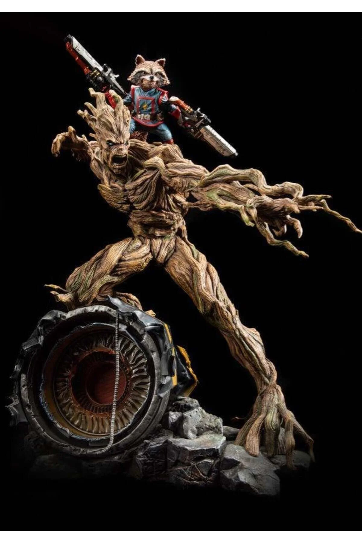 فیگور GUARDIANS OF THE GALAXY RACCOON AND GROOT FIGURE ROCKET LARGE 25CM TuransoyCraft