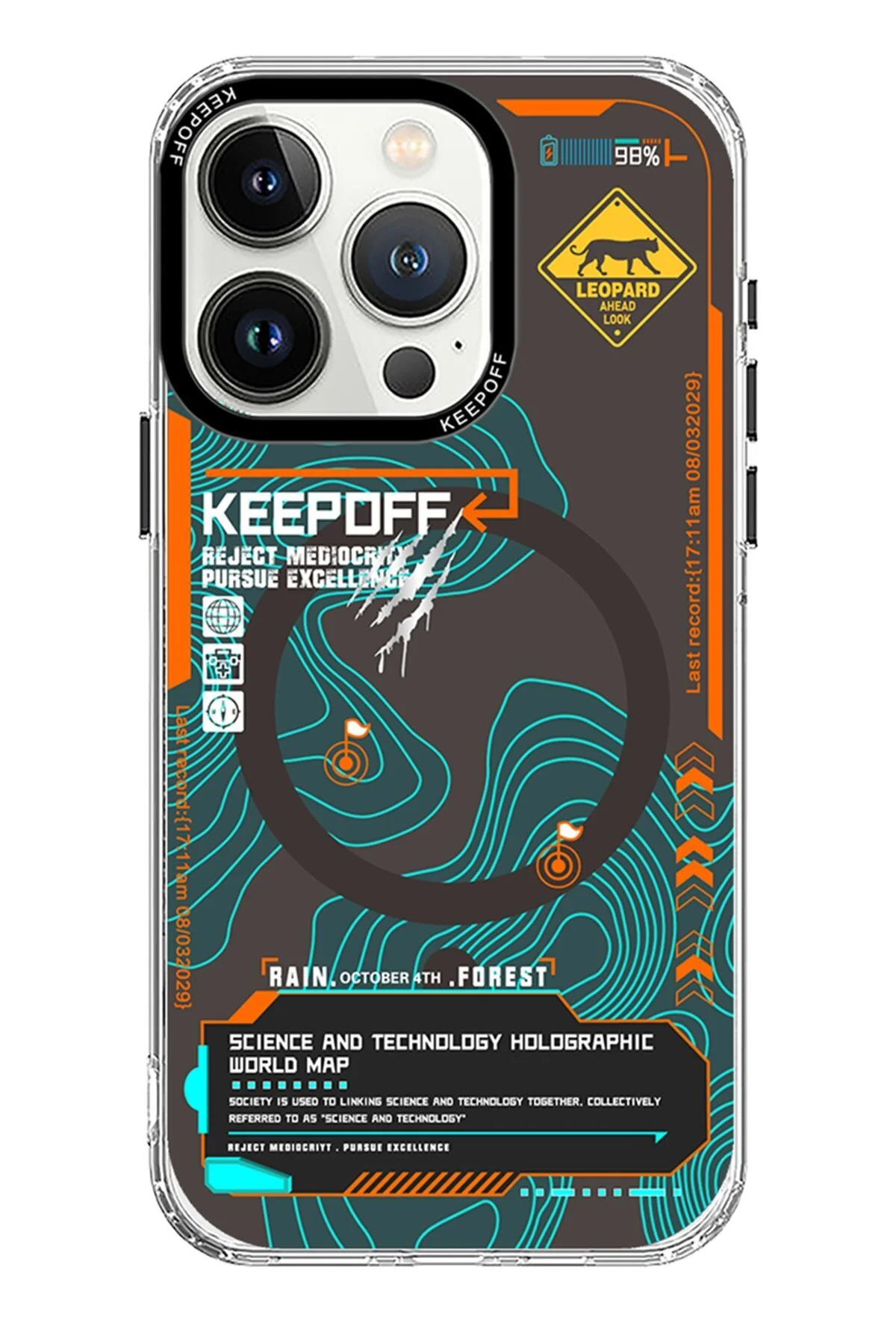 کاور و قاب IPHONE 15 PRO MAX CASE 3D جزیره کوسه با طرح شخصیت شفاف MAGSAFE WIRELESS پشتیبانی شده m.tk moveteck