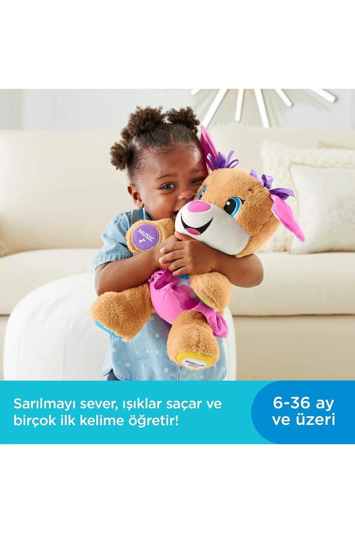 اسباب بازی های نوزاد و فعالیتی چند رنگ طبق گفته خواهر سگ آموزشی HTCX Fisher Price