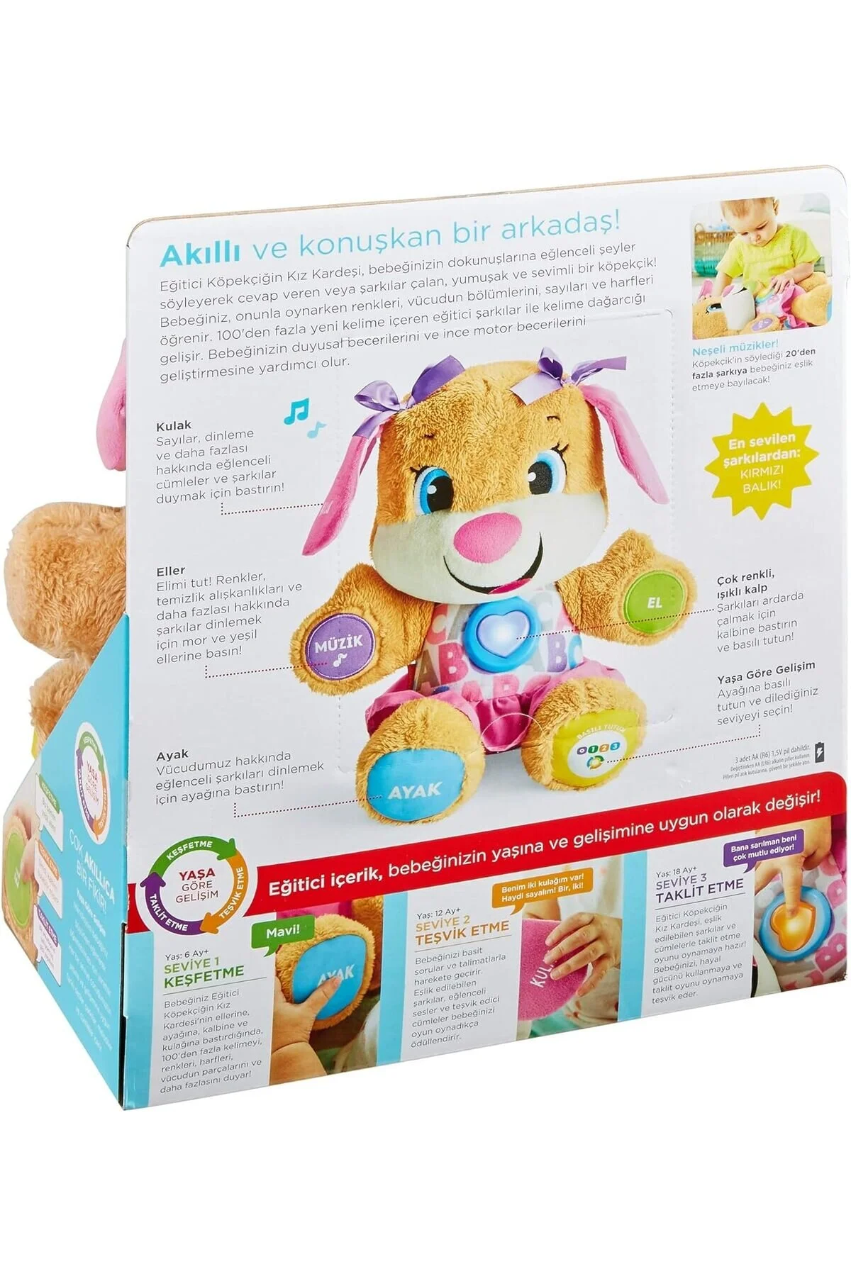 اسباب بازی های نوزاد و فعالیتی چند رنگ طبق گفته خواهر سگ آموزشی HTCX Fisher Price