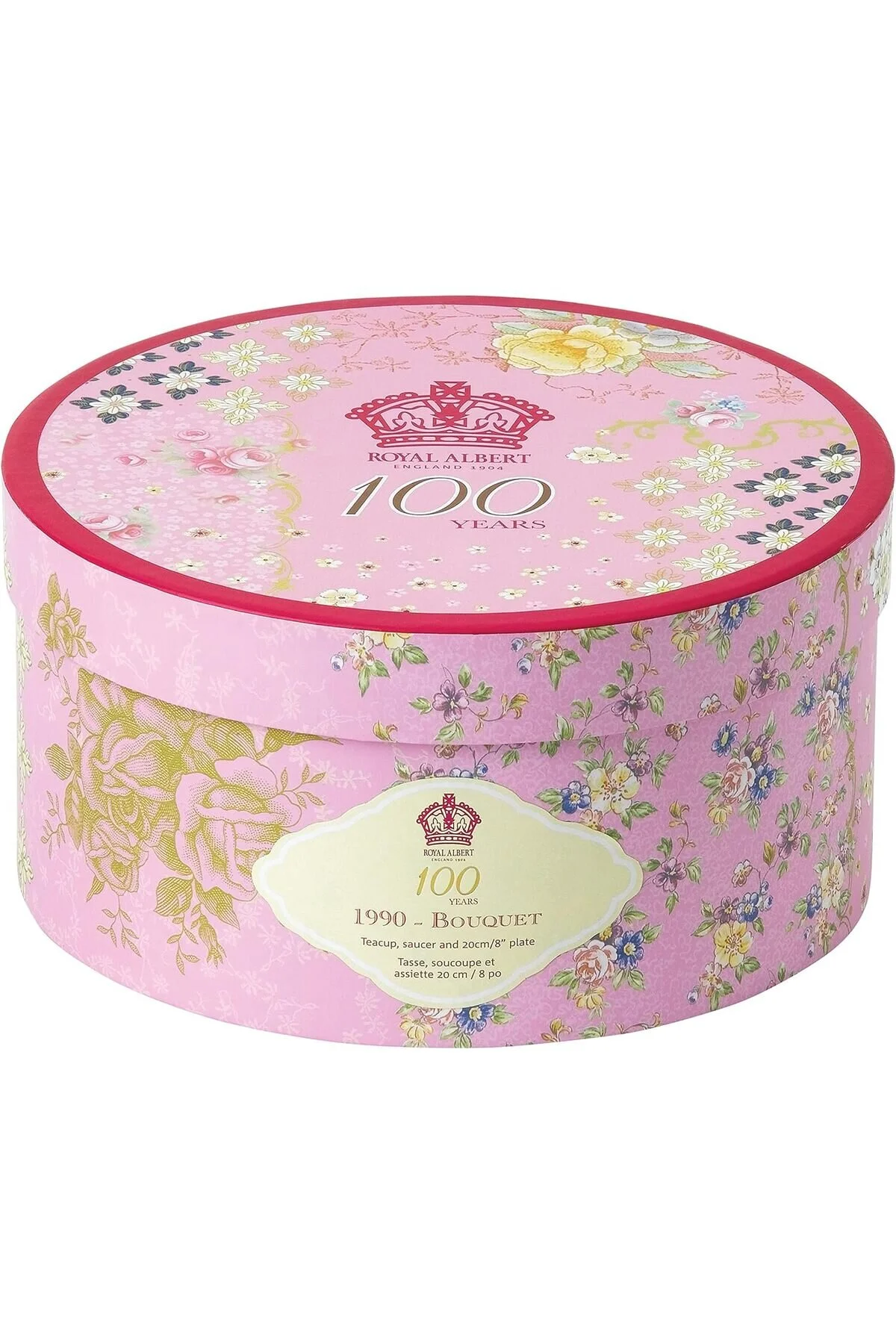 فنجان چای طلایی چایی خوری 100 مین سال ویژه مجموعه جشنواره 1950 3 قطعه کاشی استخوان نازک  Royal Albert