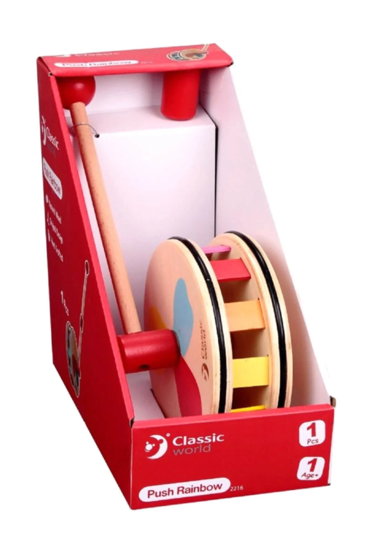 اسباب بازی های نوزاد و فعالیتی سفید چرخ رنگین کمان چوبی Classic World