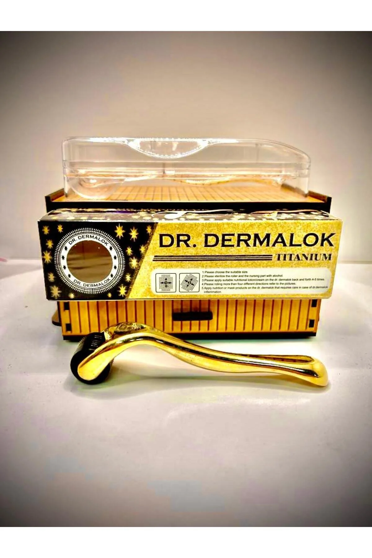 درمارولر حرفه‌ای طلایی مناسب برای سرم مو، ریش و ابرو 1mm Dr.Dermalok