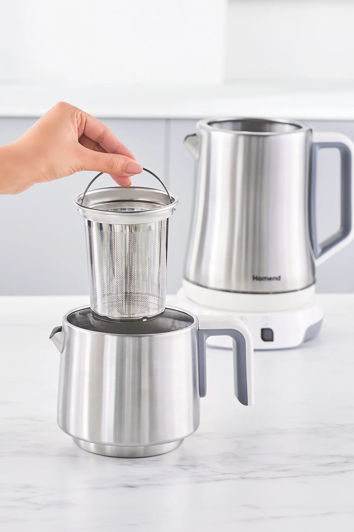 چای ساز سفید Royaltea Elegant 1775H صحبت کردن دستگاه Inox  HOMEND