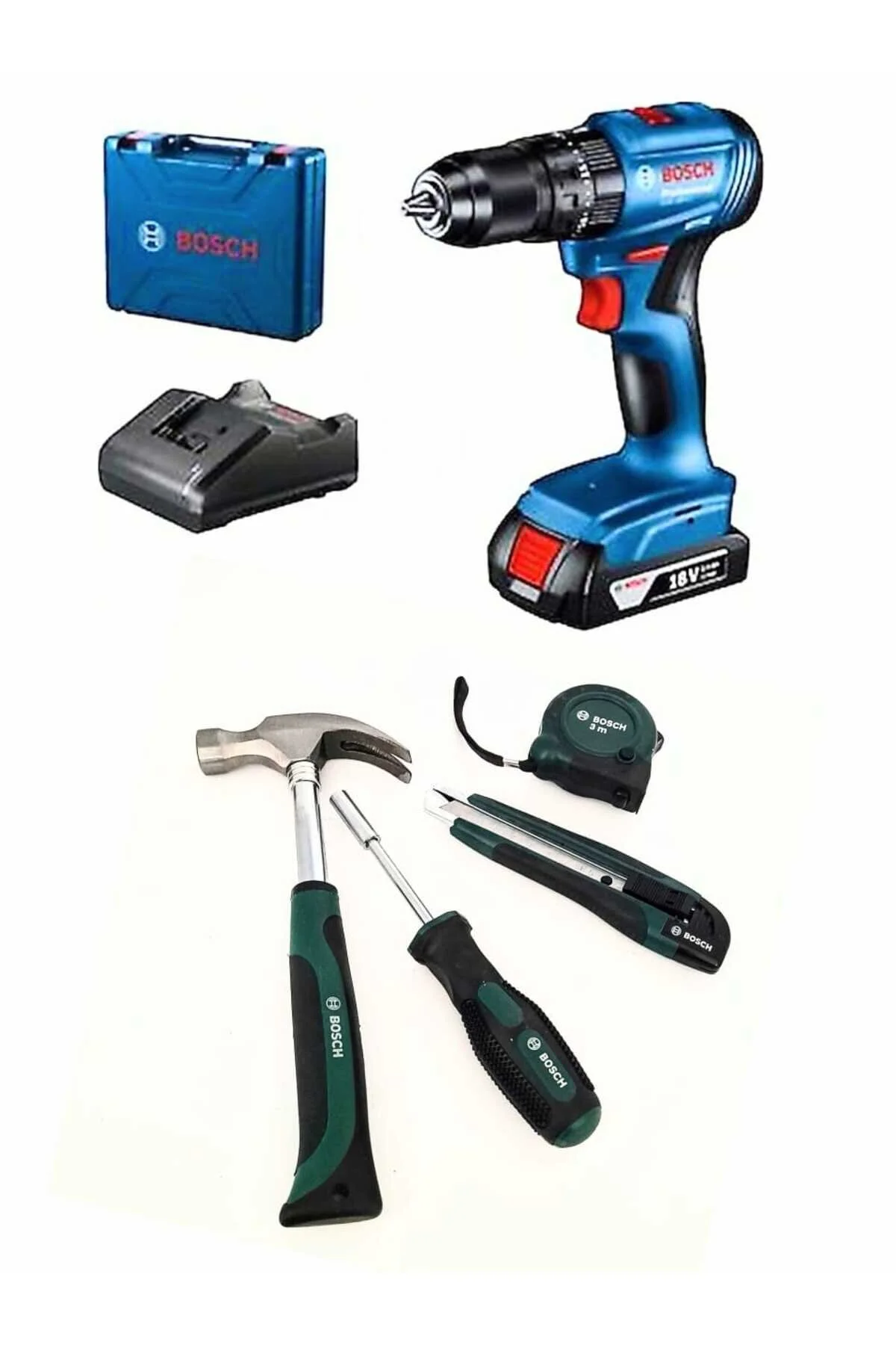 ست ابزار دستی 4 تکه GSB 185 تک باتری و BOSCH بوش Bosch