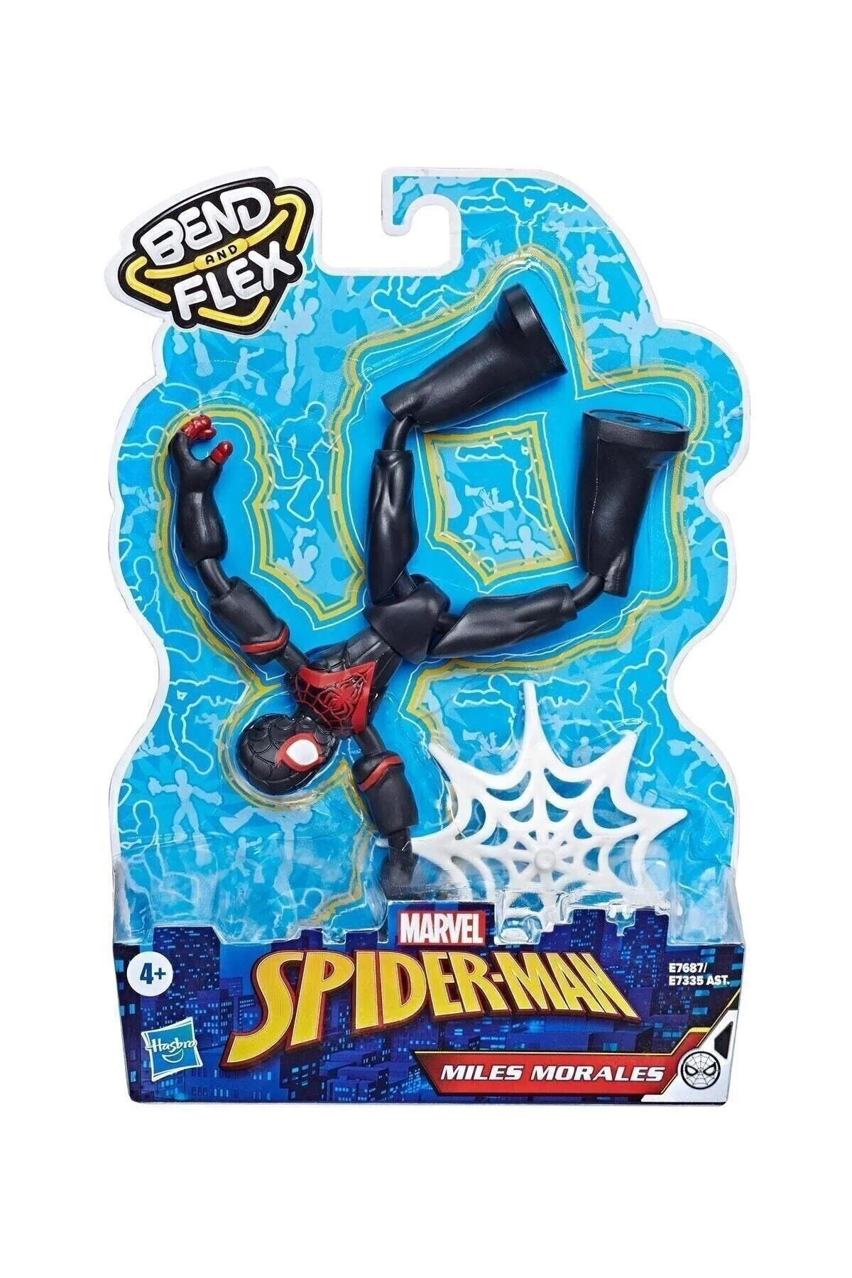 اسباب بازی های فیگور دیگر چند رنگ مردانه و زنانه E7687 Spider Man Bend Flex Miles Morales شکل Hasbro