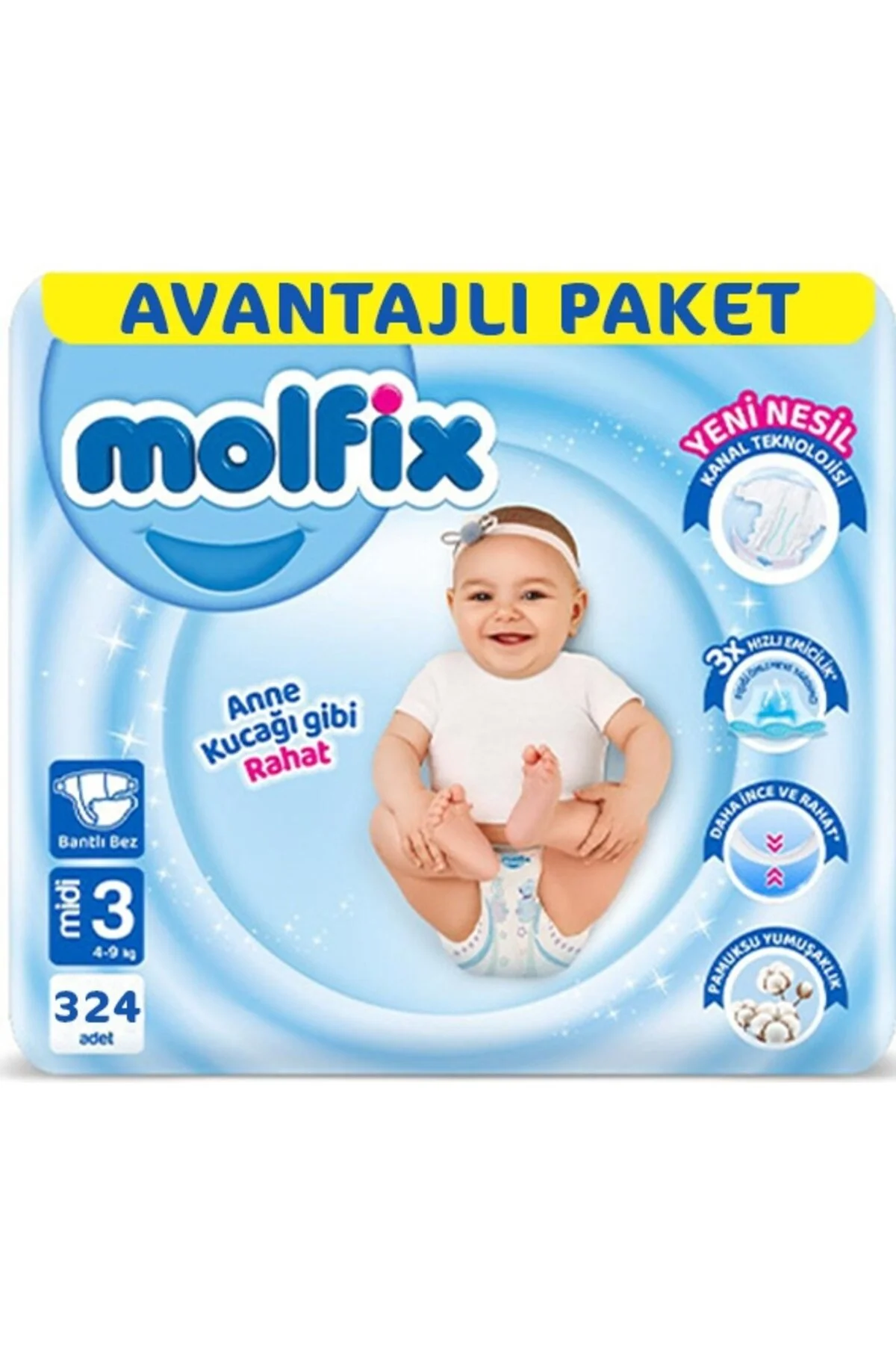 پوشک بچه ULTRA OPPORTUNITY PACKAGE MIDI 3 NO 108 X PCS اورجینال Molfix