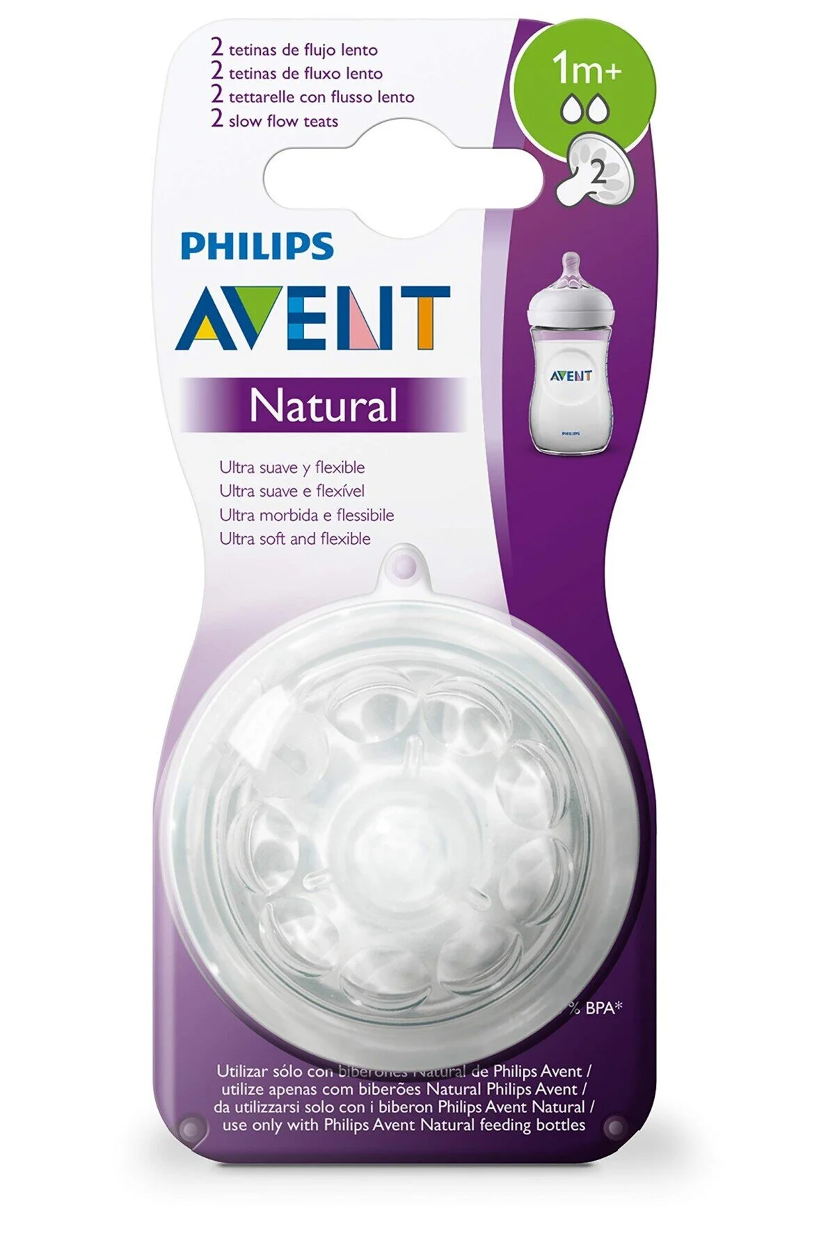 نعناع پستانک بطری طبیعی AVENT +1 ماه 2 فیلیپس Philips