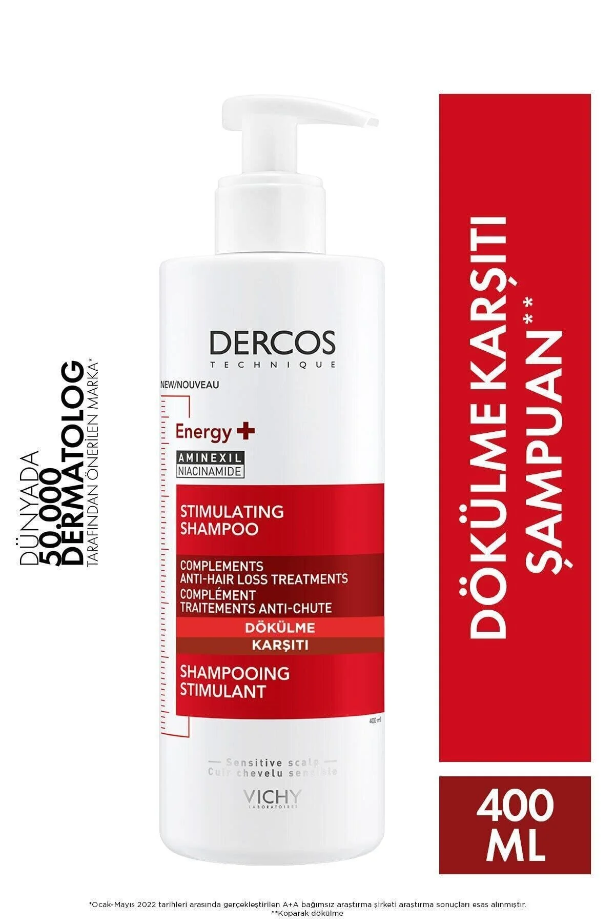 شامپو DERCOS شروع و ریزش مو پیشگیری ریشه در 400 میل ویشی Vichy