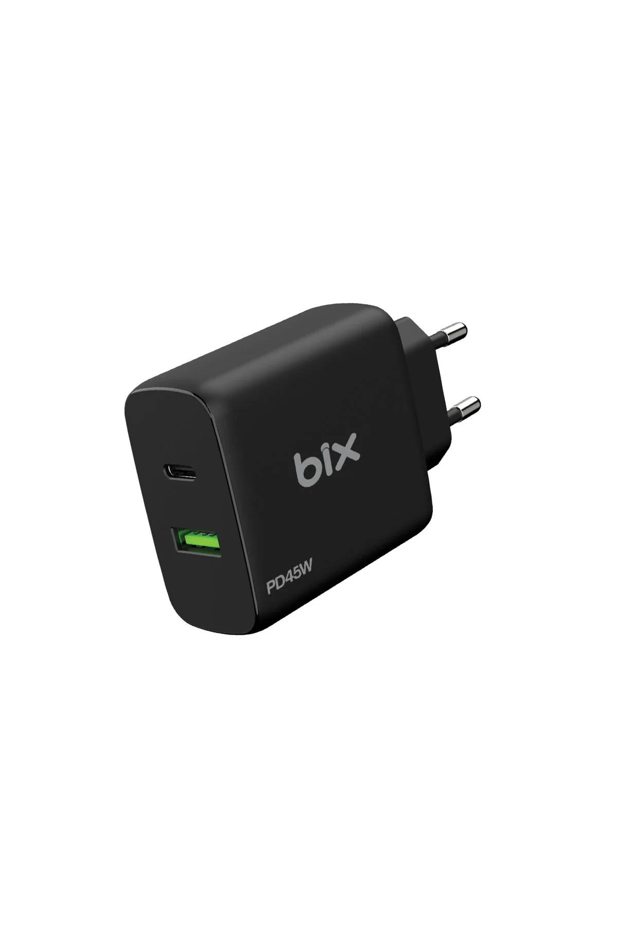 شارژر GAN PD 45W C و USB A QC دو پورت دورد Bix