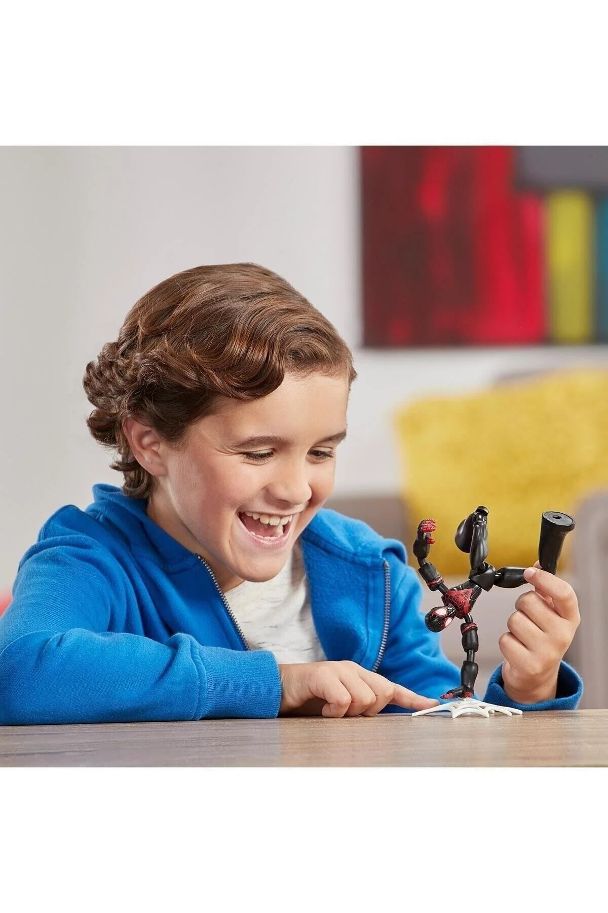 اسباب بازی های فیگور دیگر چند رنگ مردانه و زنانه E7687 Spider Man Bend Flex Miles Morales شکل  Hasbro