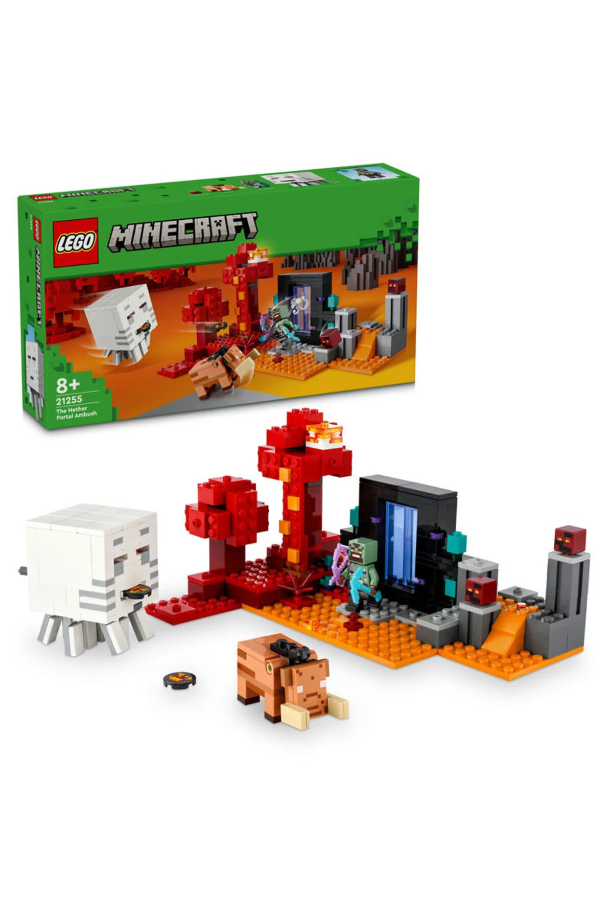 لگو و اسباب بازی های ساخت محور MINECRAFT NETHER PORT AMBUSH 21255 LEGO