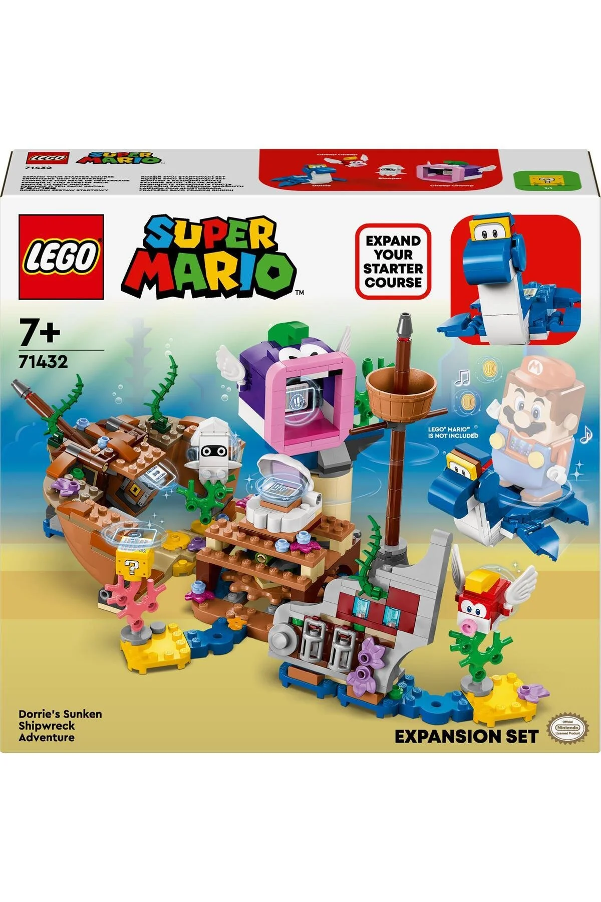 لگو ® SUPER MARIO ™ DORRIE'S SHIPY SHIP ADVENTURE مجموعه 71432 ساز 500 قسمت اورجینال LEGO
