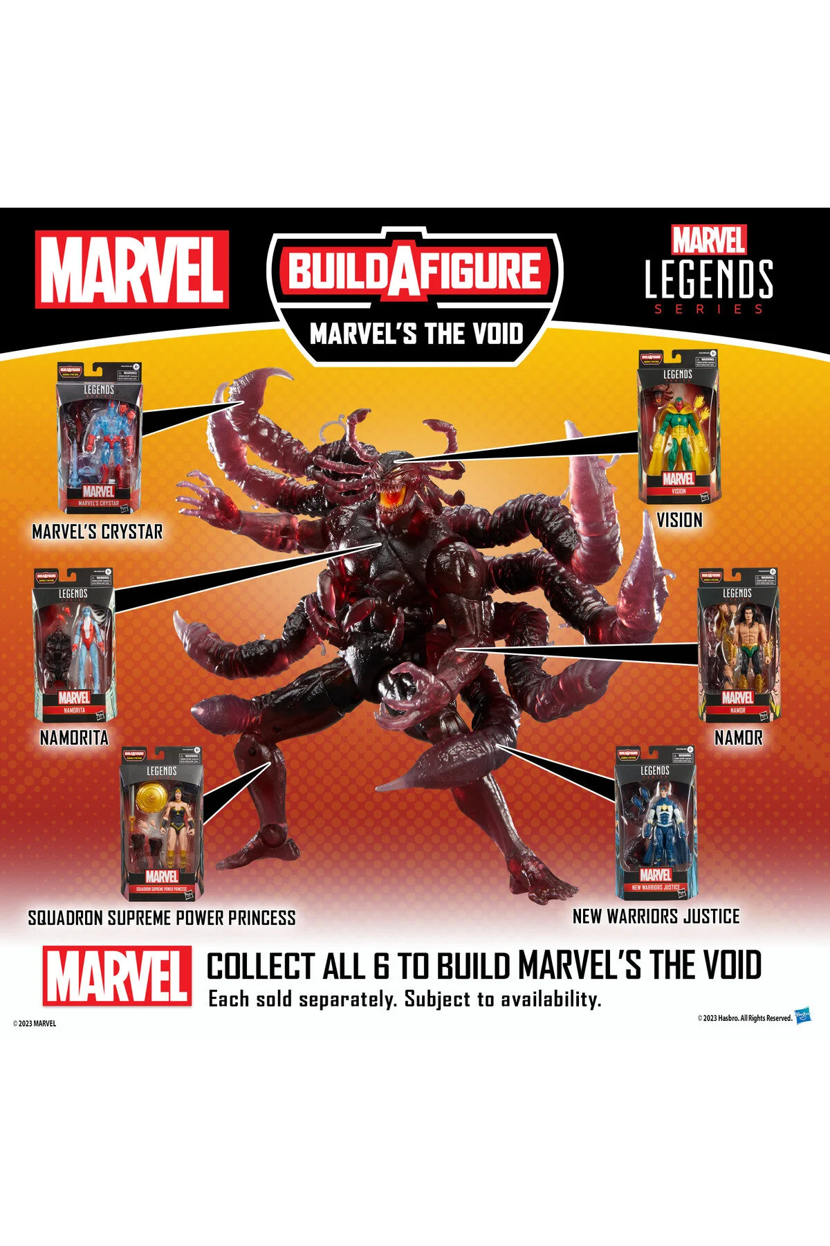 فیگور MARVEL LEGENDS NAMOR COMICS شکل اکشن MARVEL'S THE VOID BAF Hasbro
