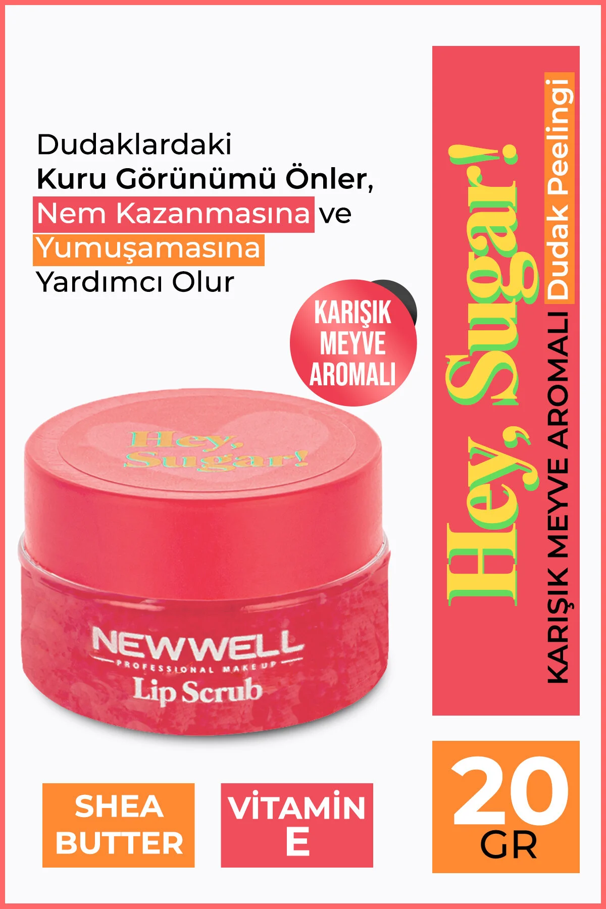 اسکراب لب میوه‌ای ترکیبی 20 گرمی مناسب برای مراقبت از لب‌ها New Well