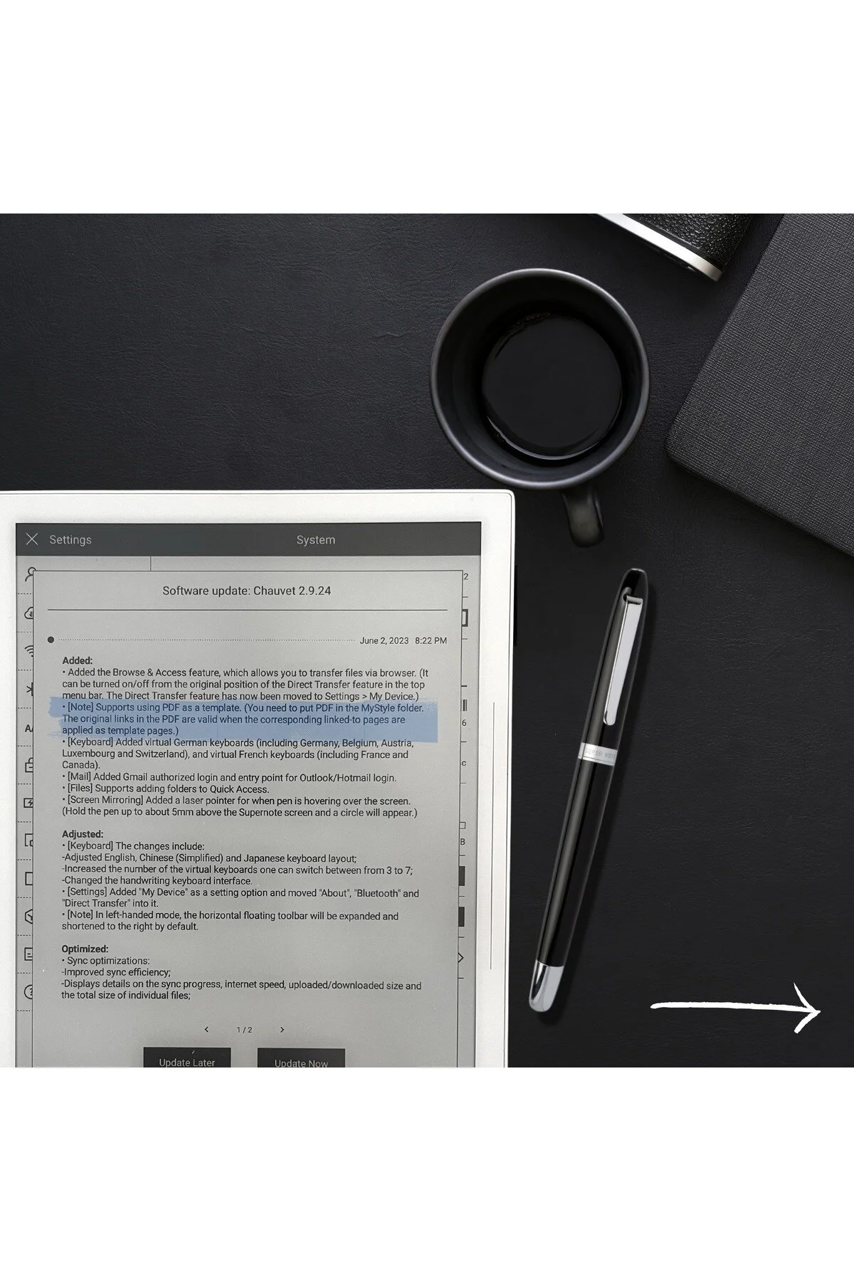 دستگاه کتاب خوان الکترونیکی سفید A6 X2 E BOOK 7.8 + CASE OF PEN 2 جوهر Supernote