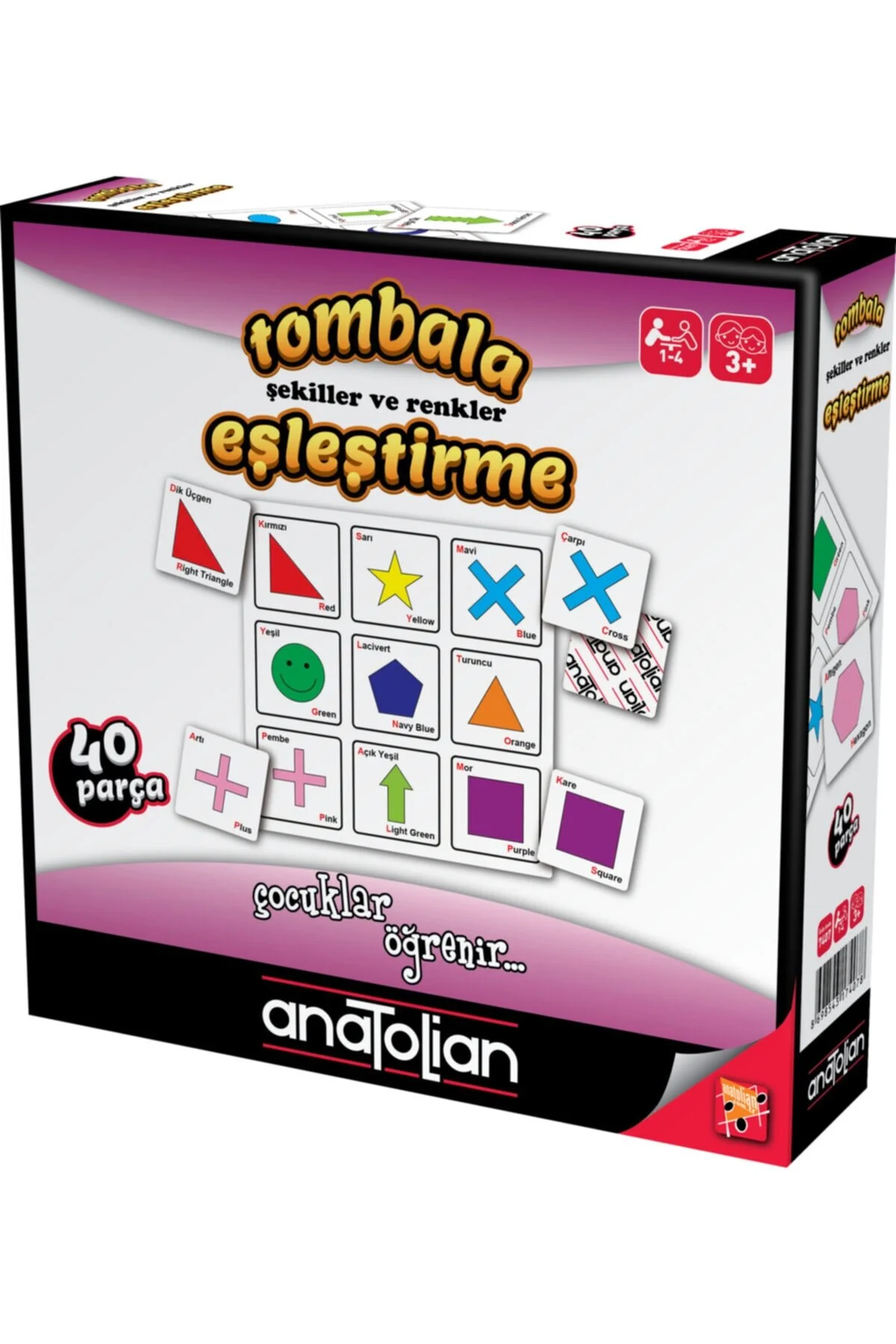 اسباب بازی های آموزشی شکل ها و رنگ 40 قطعه تطبیق یکنوع شبیه لوتو 7407 پازل اورجینال Anatolian Puzzle