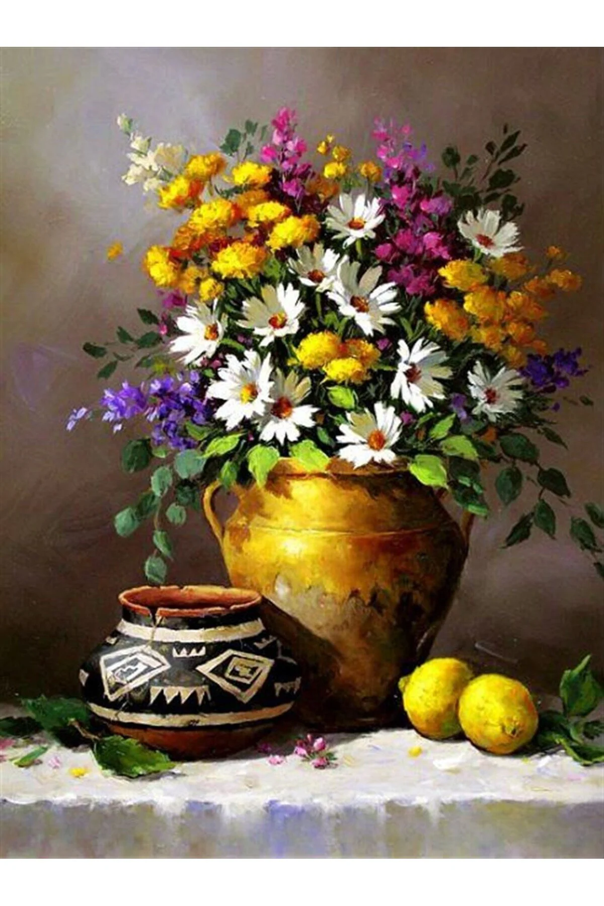 پازل نقاشی موزاییک الماس گل پات پوری رنگارنگ 53X74 سانتی متر MARCEL SANAT