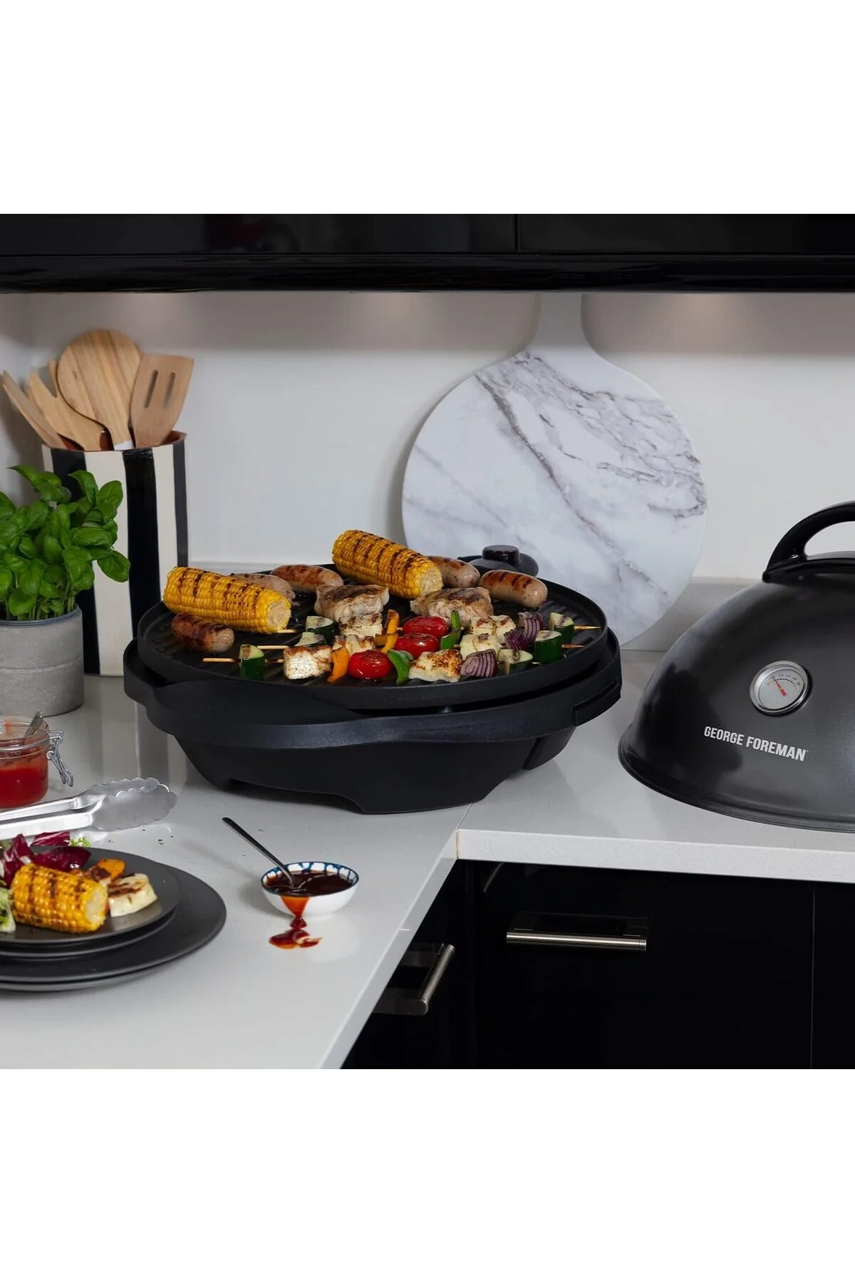 گریل برقی با کنترل دمای متغیر نشانگر مشاهده و صفحه قابل جابجایی اورجینال George Foreman