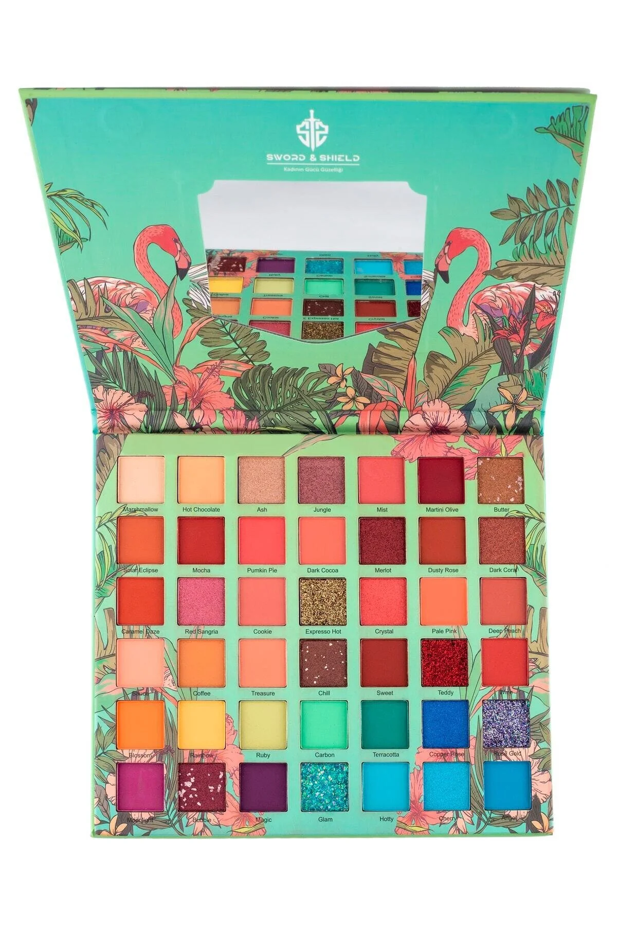 سایه چشم 42 رنگ تیکاتی مدل Flamingo Holiday با رنگ بژ Tikatti
