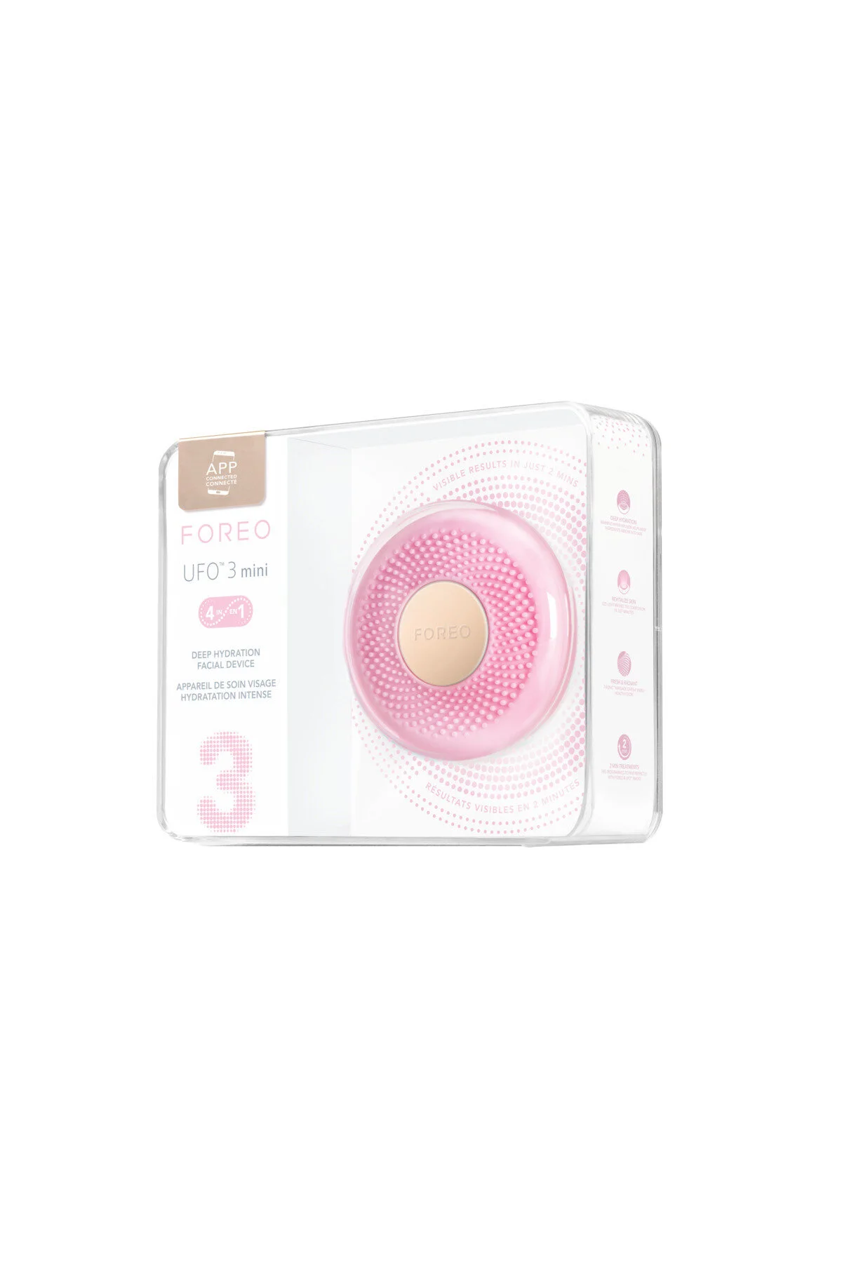 دستگاه شستشوی صورت صورتی واتر جت Ufo ™ 3 Mini Power Mask و درمانی سبک  Foreo
