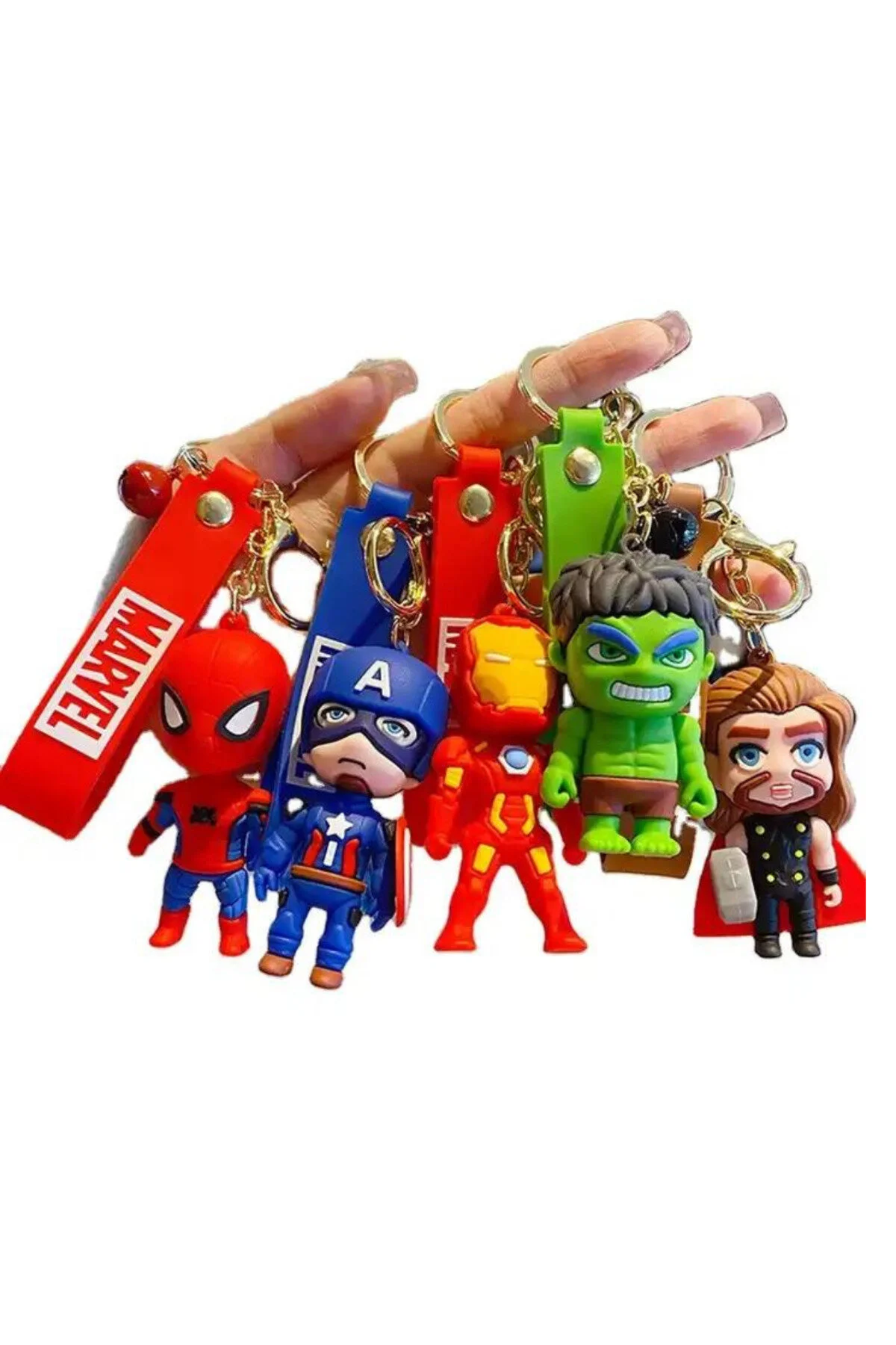 جلیقه کلید SUPER HEROES سایز بزرگ سوپرمن ثور آیرونمن 3 بعدی جاکلیدی سیلیکونی و تزئین کیف 1 تکه Yeni1Trend