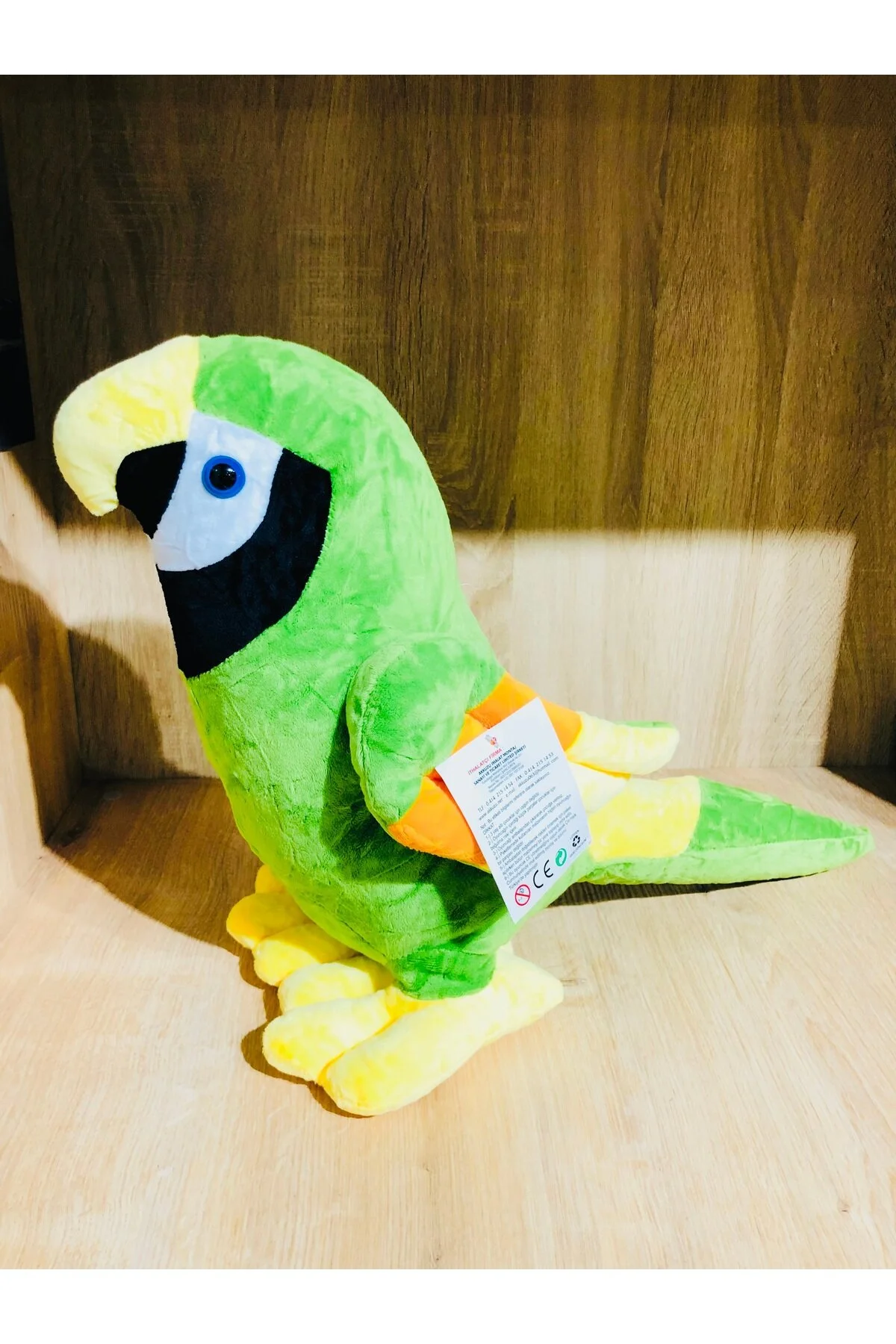 اسباب بازی های پشمی SITTING CUTE PARROT غول پیکر مخمل دار 37 سانتی متر Shem
