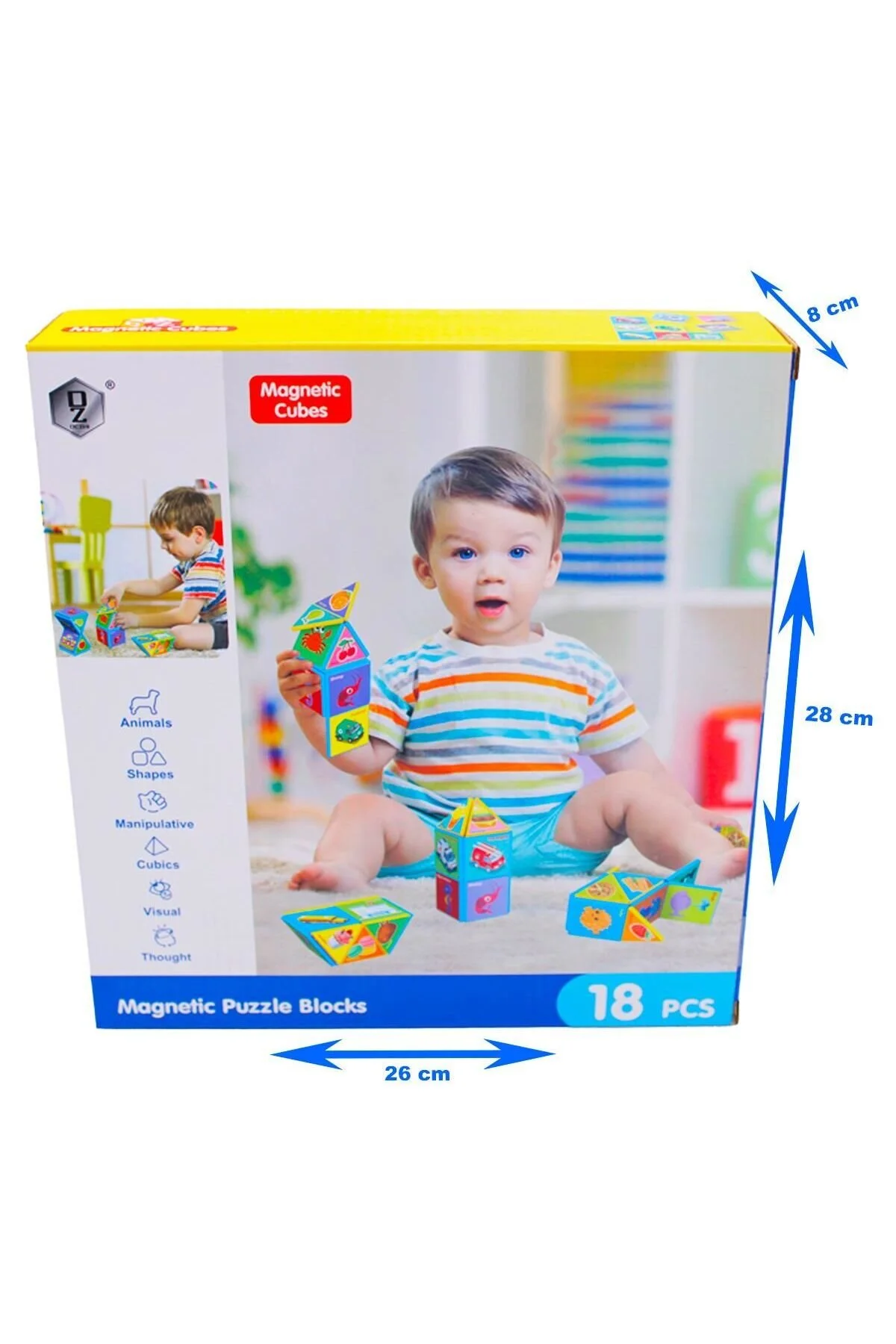 پازل سه بعدی مکعب هوش مغناطیسی 18 تکه HD351A Genel Markalar