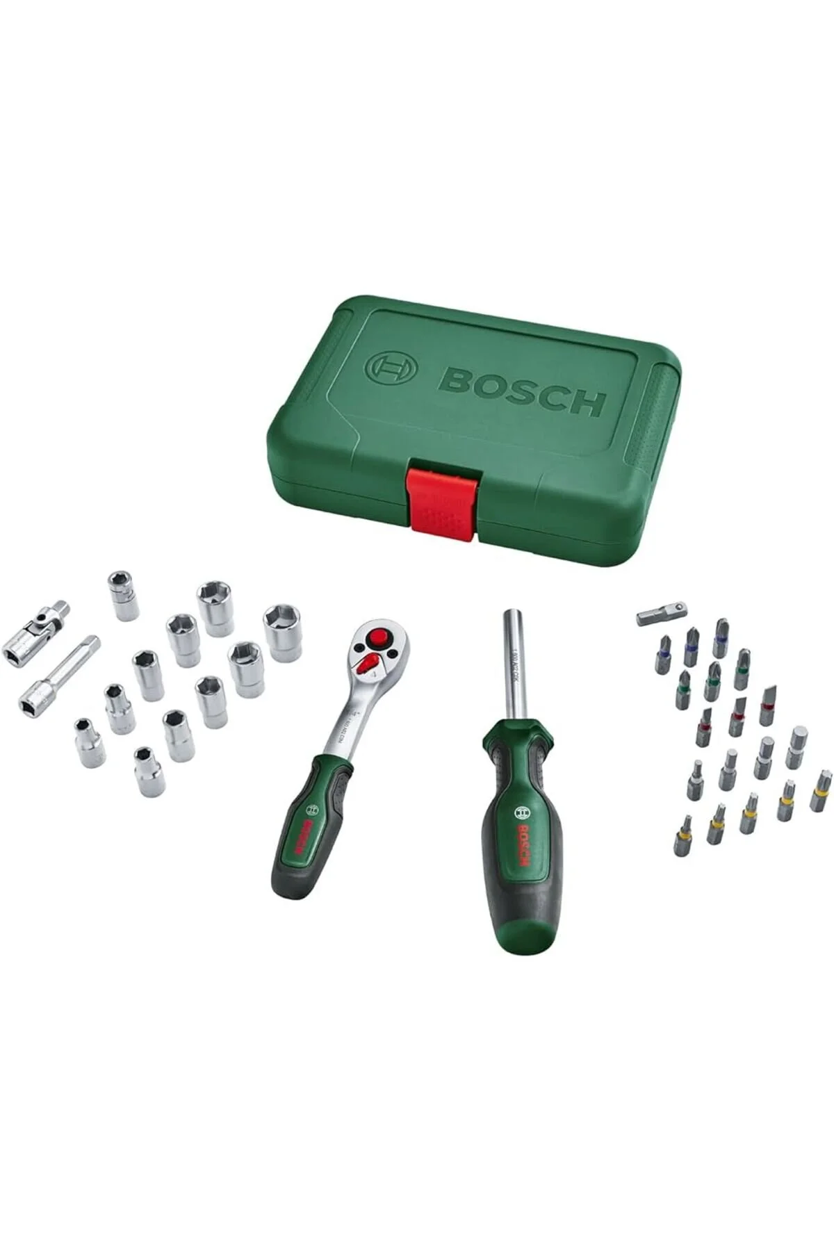 پیچ گوشتی ست و سوکت ضامن دار 34 تکه 1600A02BY1 بوش Bosch
