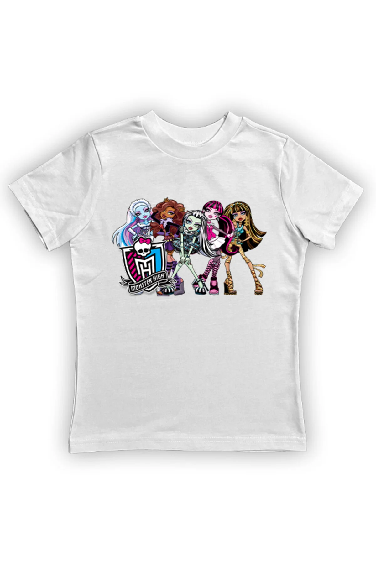 تی شرت دخترانه و پسرانه بچگانه پارچه چاپی ای شانه تابستانی کودک T SHIRT MONSTER HIGH