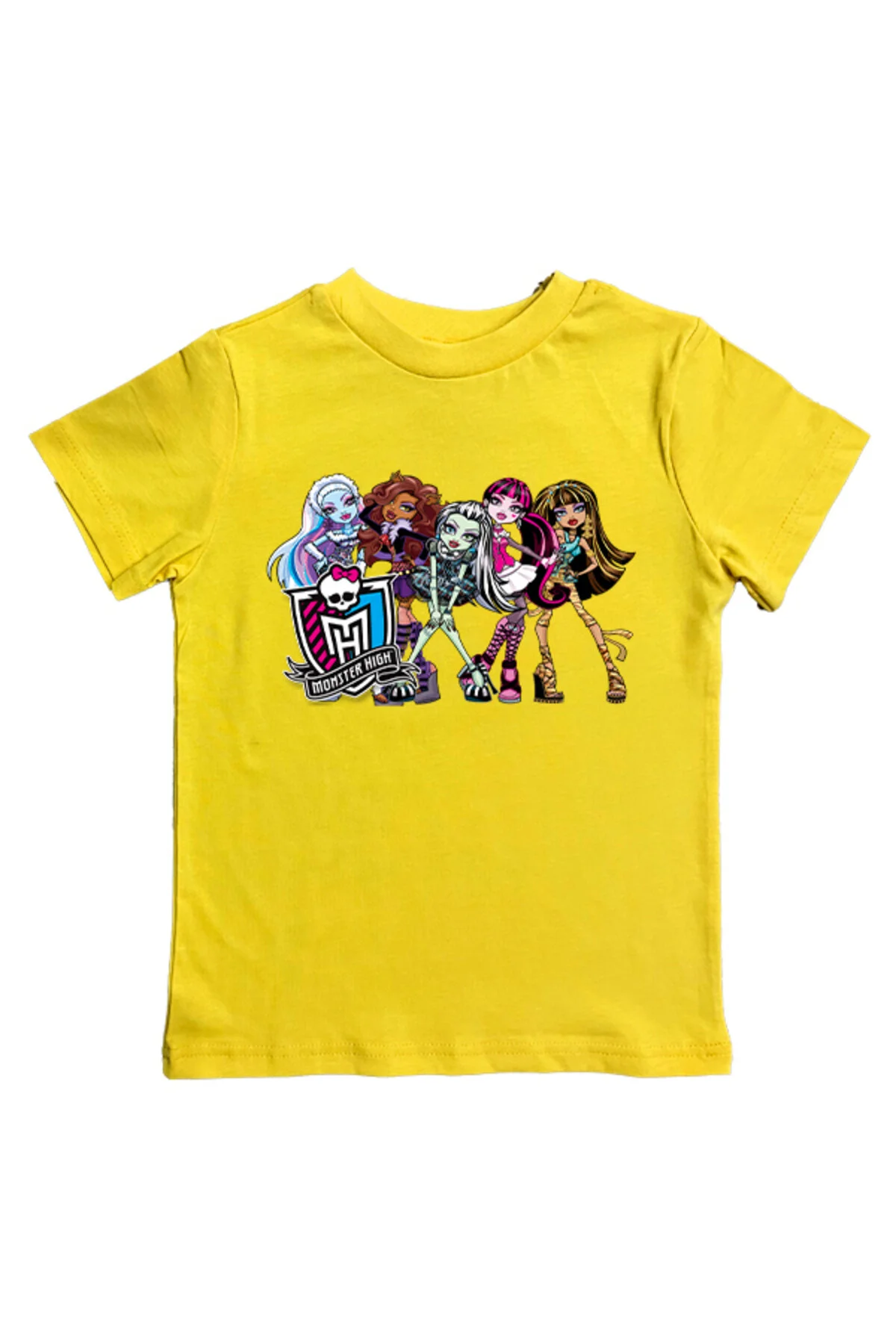 تی شرت دخترانه و پسرانه بچگانه پارچه چاپی ای شانه تابستانی کودک T SHIRT MONSTER HIGH