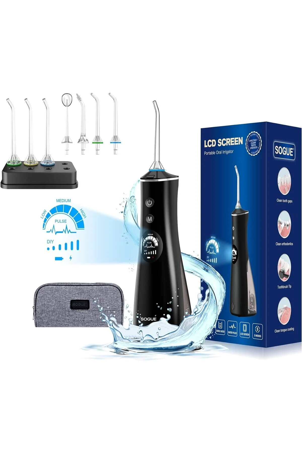 مسواک شارژی LCD BEIRLESS COUSH دوش 7 عنوان مخزن آب 260 میل 10 وزارت دفاع خانه ضد و مسافرت Howeryoll