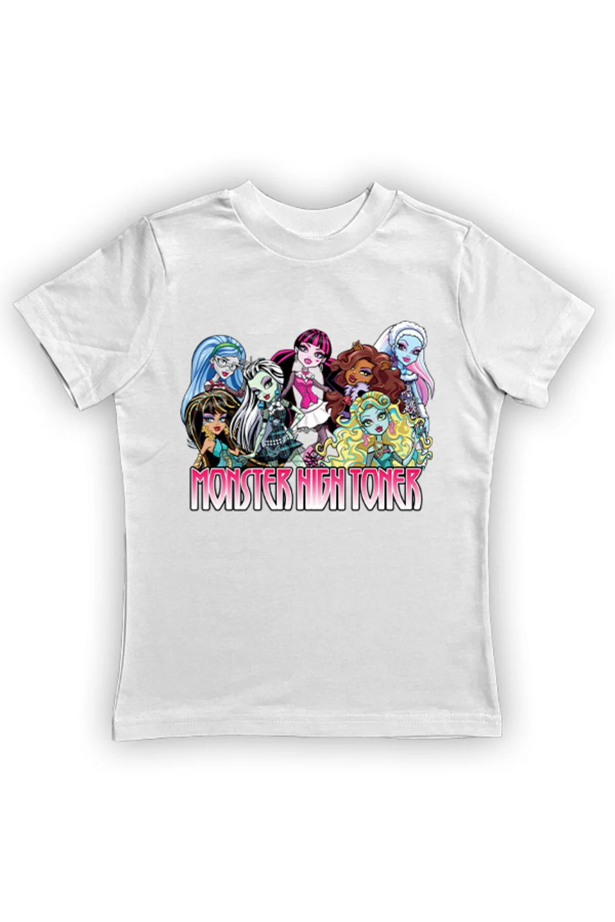 تی شرت دخترانه و پسرانه بچگانه پارچه چاپی ای شانه تابستانی کودک T SHIRT MONSTER HIGH