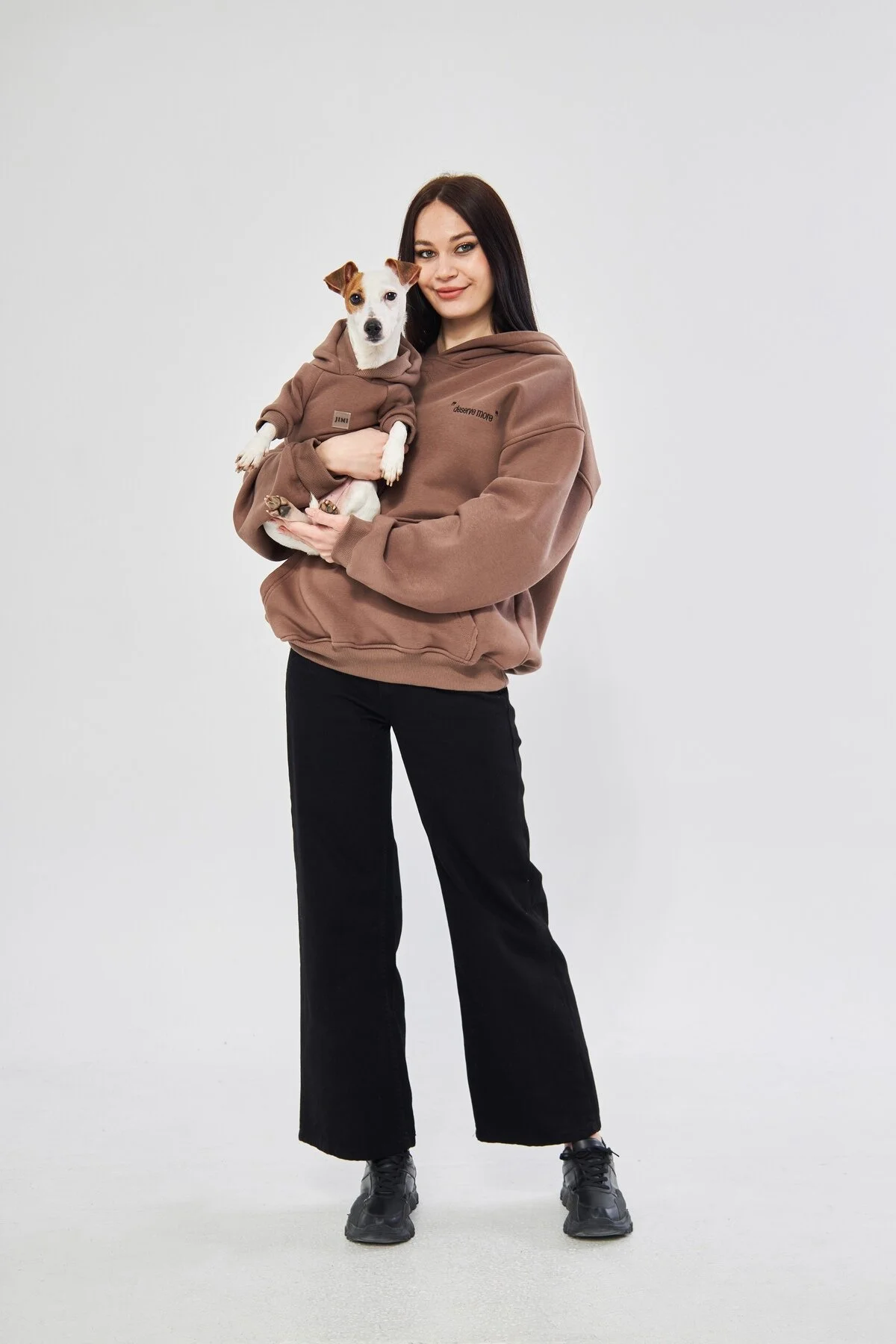 لباس سگ چند رنگ پت پیراهن گلدوزی قهوه ای جیمی Jimi pet