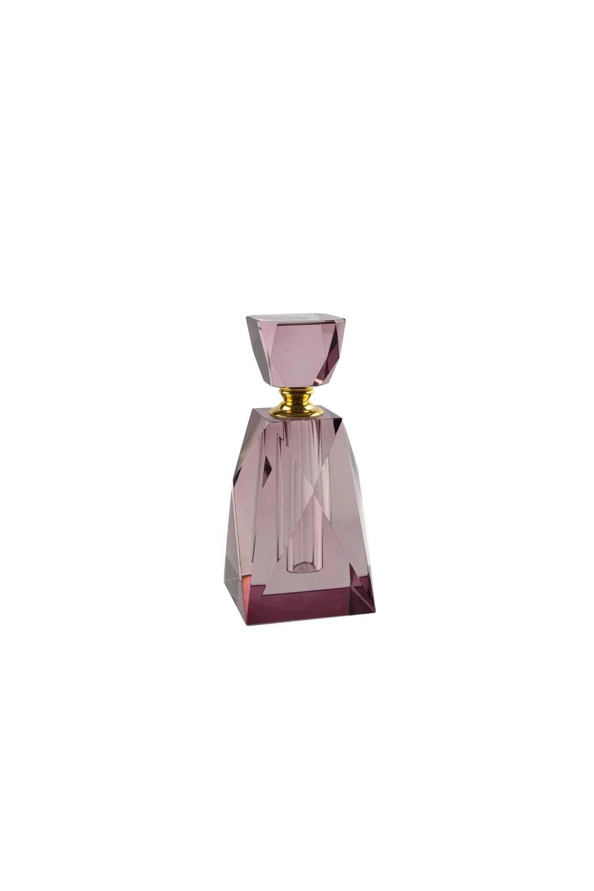 اشیاء دکوراتیو و مجسمه بطری تزئینی شیشه زاویه ای طلای بوردو 7X7X16CM Mikasa Moor