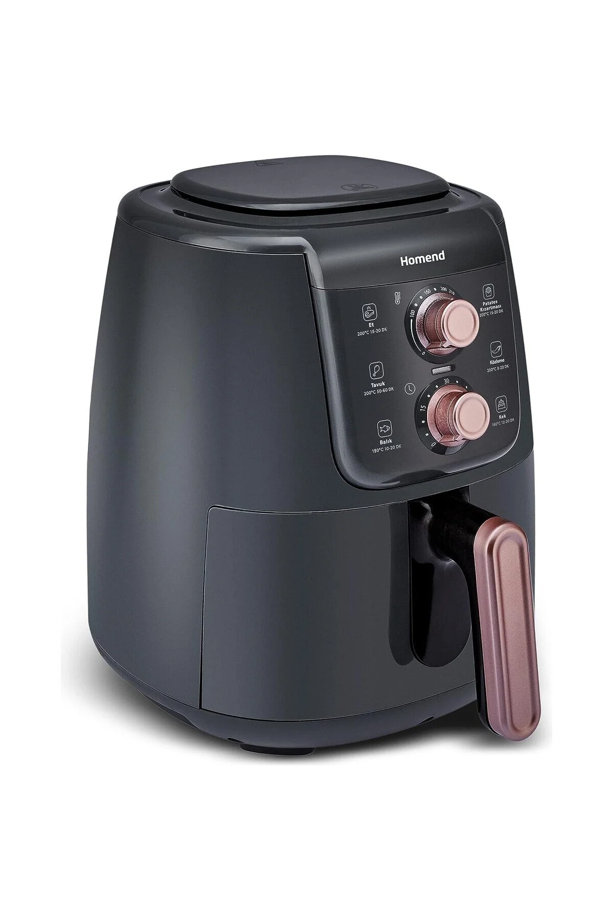 سرخ کن سیاه Airfryday 2508H 4 لیتر هوای گرم Airfryer  HOMEND