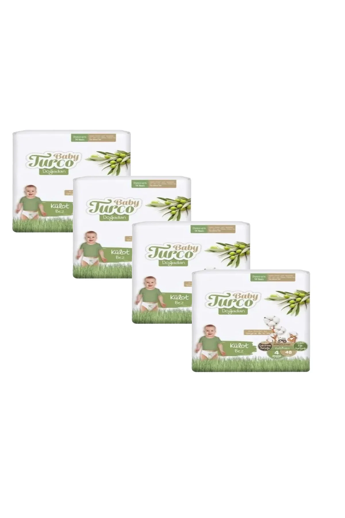 پوشک بچه شورت اکو MAXI NUMBER 4 PACK 48 X 192 عدد اورجینال Baby Turco
