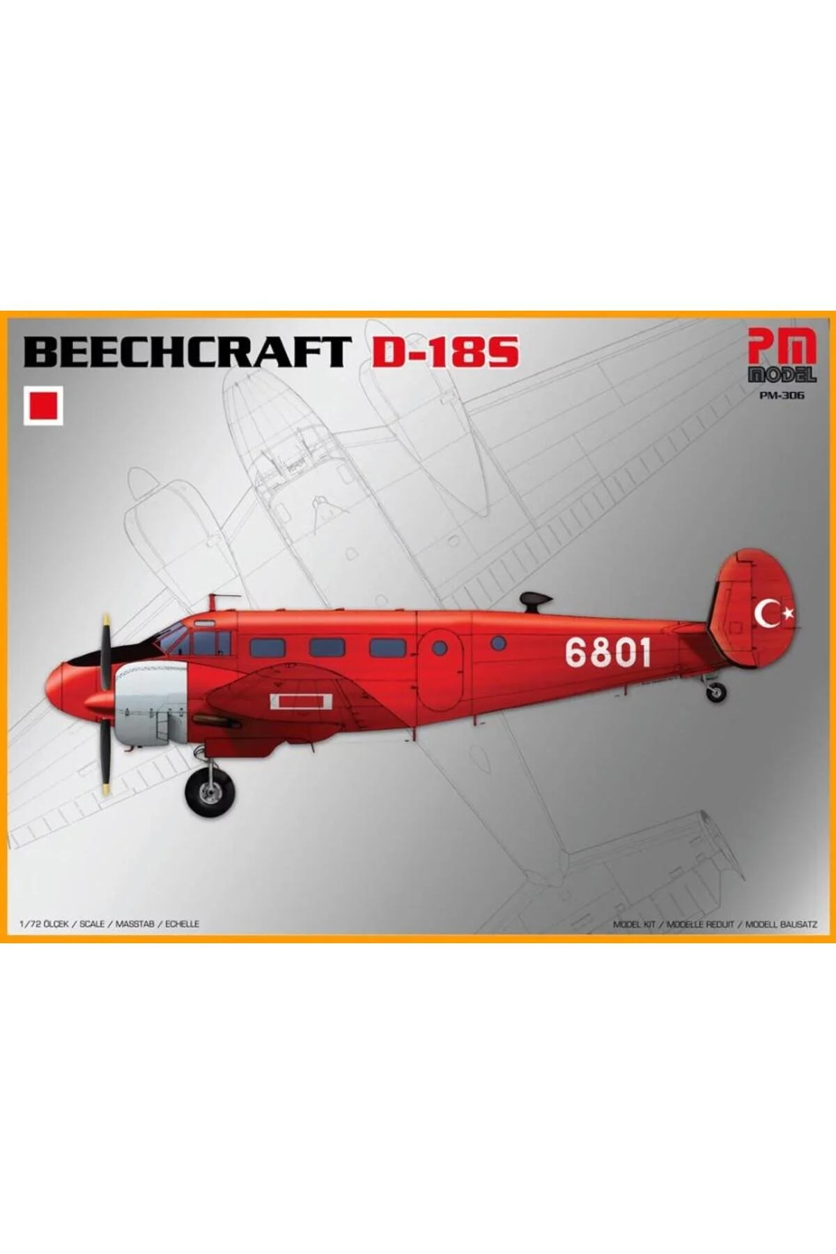 مدل خودرو BEECHCRAFT D 18S مسافری باری هواپیما مونتاژ نشده پلاستیکی کیت از ترکیه Genel Markalar