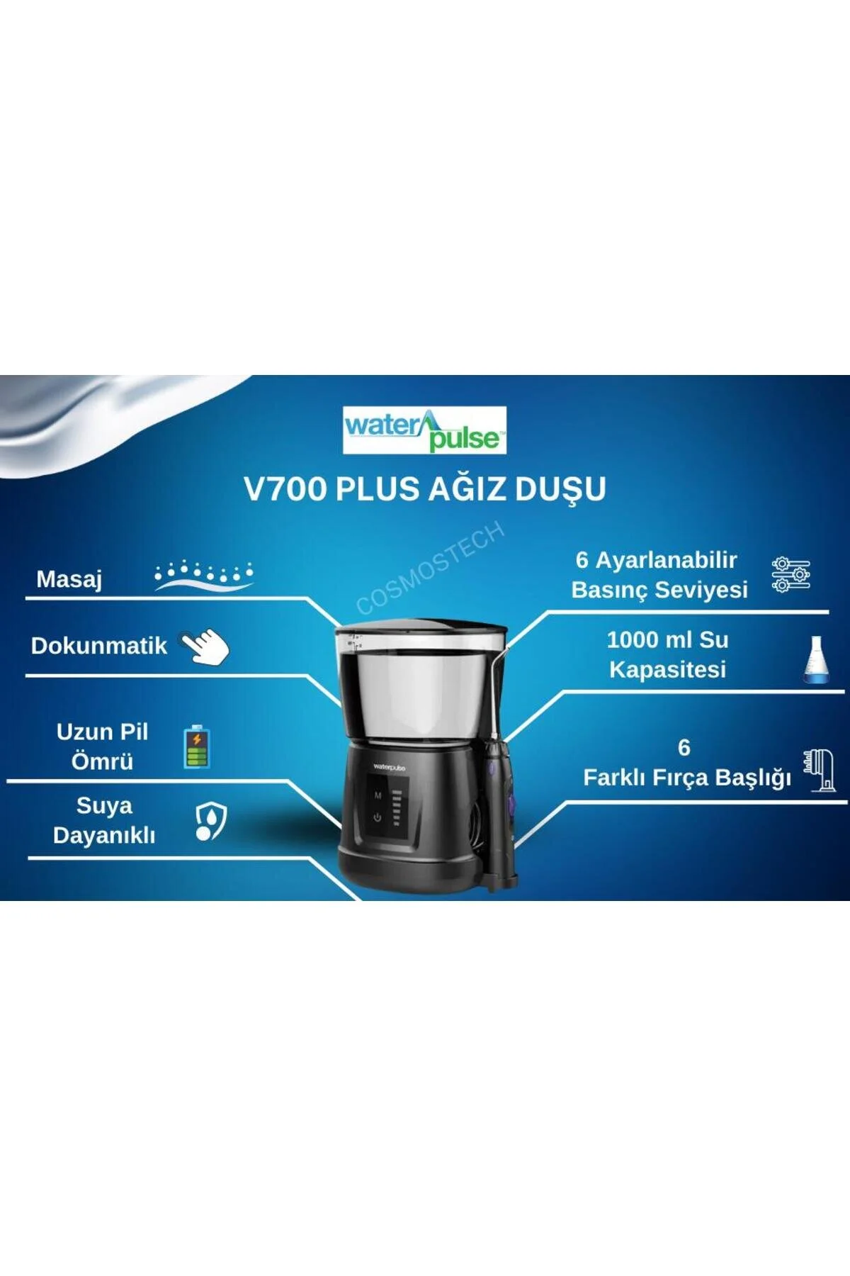سلامت دهان و دندان واتر جت Wp V700Plus W Professional Flosser Water ماساژ مراقبت از پروتز 1000 میل دوش Si waterpulse