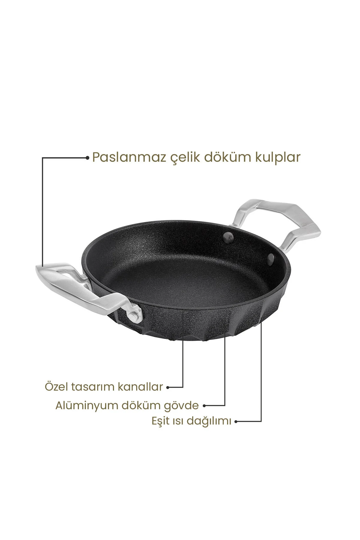 ماهیتابه کوچک ساهان مشکی مورب 20 سانتی متر صحن Emsan