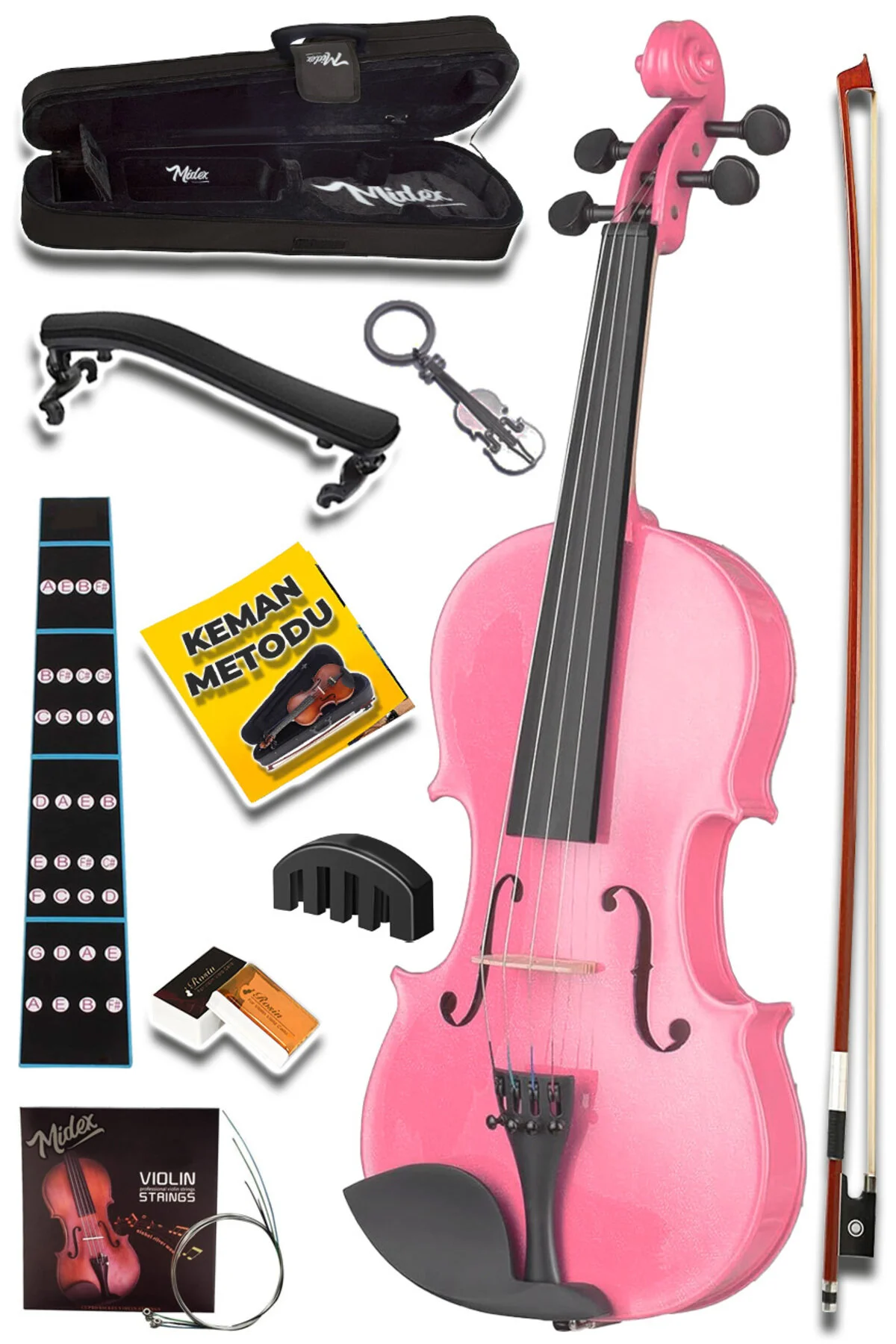 ویولن دخترانه و پسرانه بچگانه HGA24PINK TYS PINK 1 2 کودکان برای 8 10 سال Midex