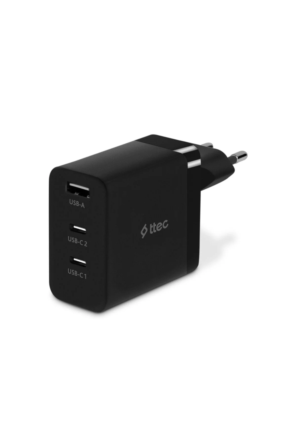 شارژر SMARTCHARGER TRIO GAN 65W PD TRAVEL FAST CHARGER 2 USB C+USB A Ttec