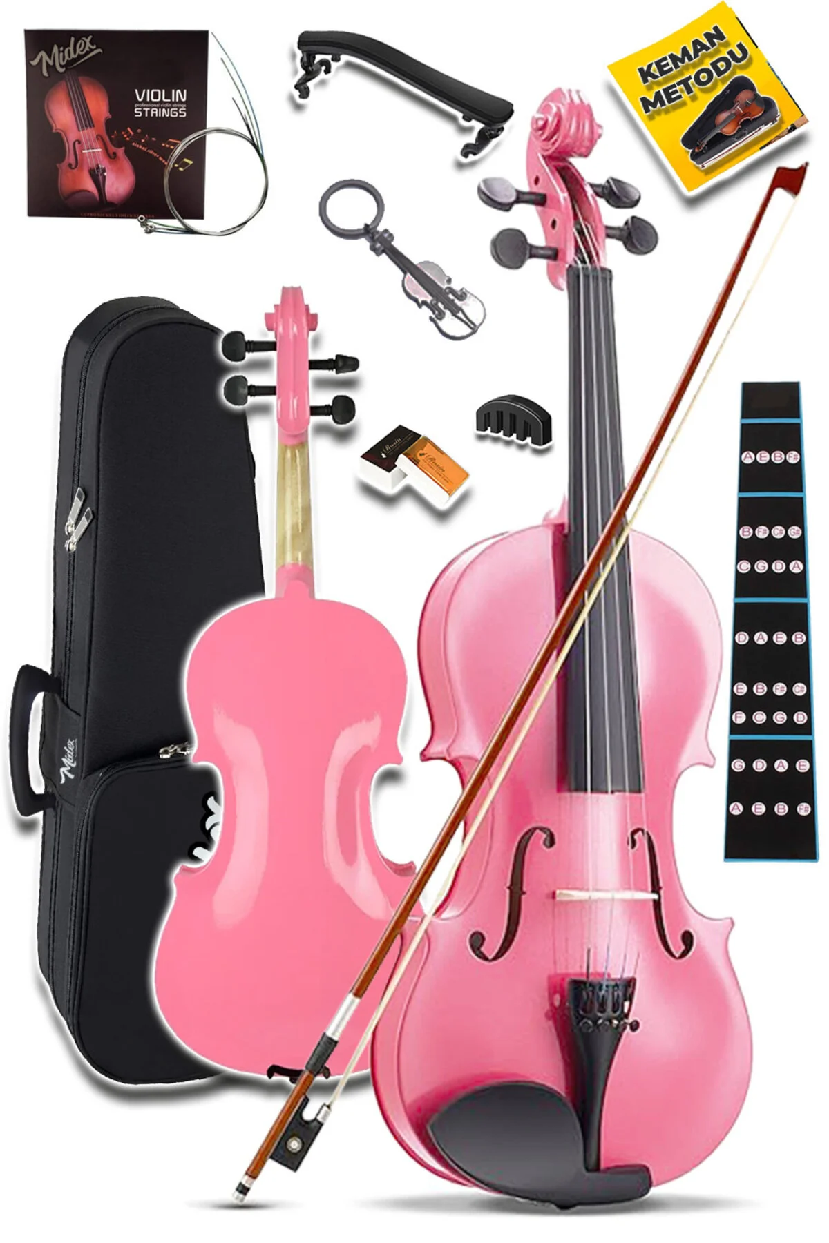 ویولن دخترانه و پسرانه بچگانه HGA24PINK TYS PINK 1 2 کودکان برای 8 10 سال Midex