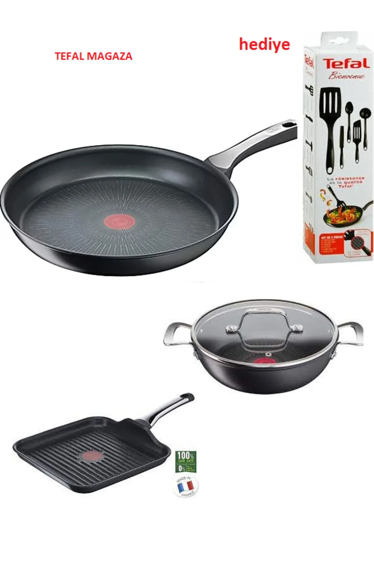 تابه تیتانیوم 6X EXCELLENCE INDUCTION BASE SET 9 تیکه تفال TEFAL