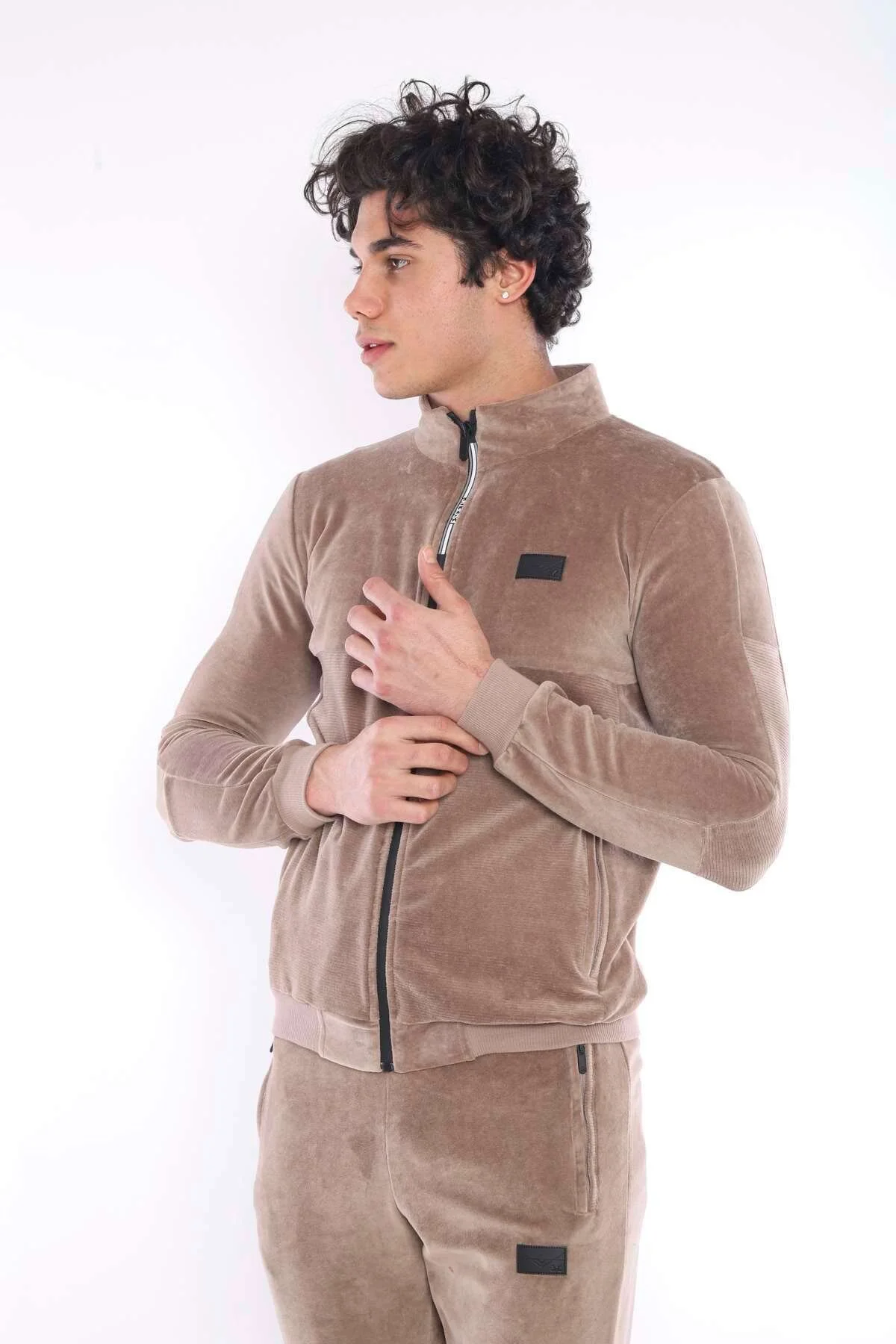 ست گرمکن ورزشی مردانه MINK SLIMFIT 4 POCKET VELVET SEASON TRACKSUIT TEAM 6637 Escetic
